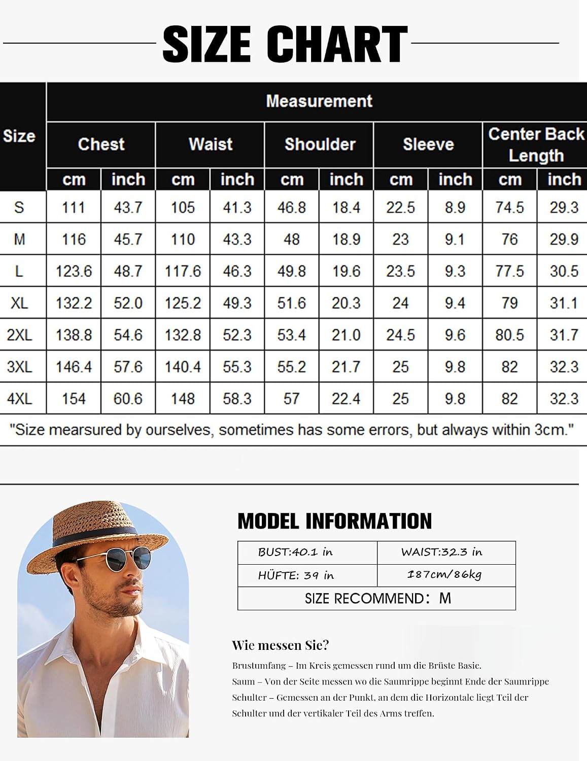 Detalle 2 de COOFANDY Camisa de lino para hombre, manga corta, verde claro – estilo playa y verano