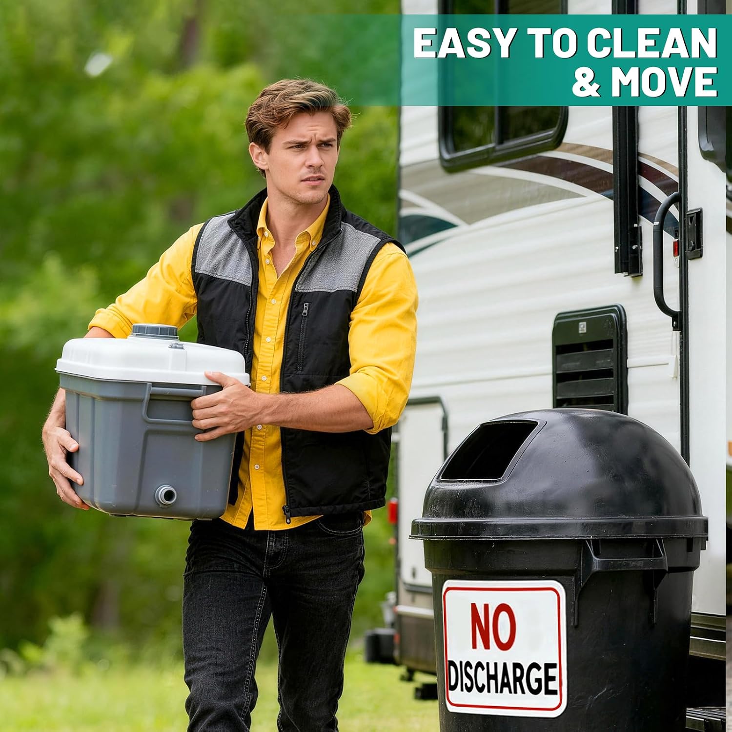 Thumbnail 4 de CRAZYTHUR Portable Toilet Gel (Poo Powder) for Camping & Outdoor Use, 50 Pack, Lemon Scent