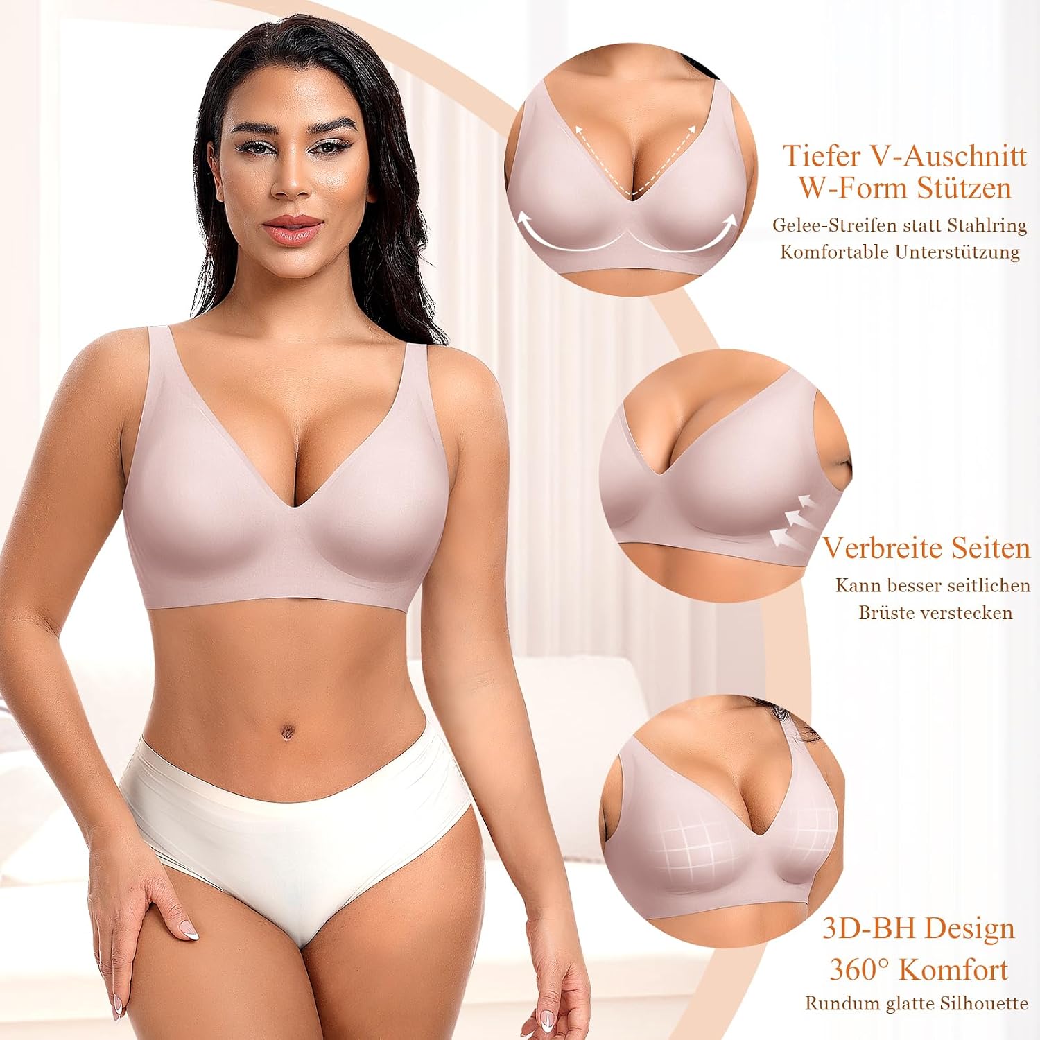 Detalle 2 de Nahtloser BH mit Tief-V 3D Push Up
