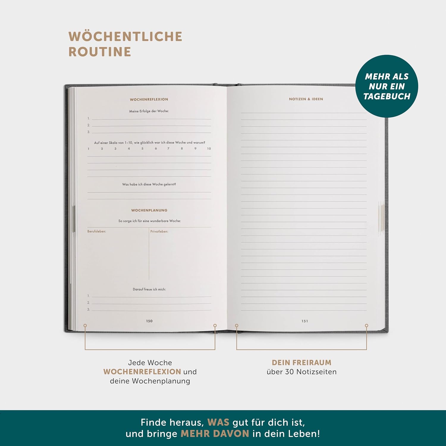 Thumbnail 3 de 6-Minuten Tagebuch für Erwachsene 2026 – Dankbarkeitstagebuch 📕