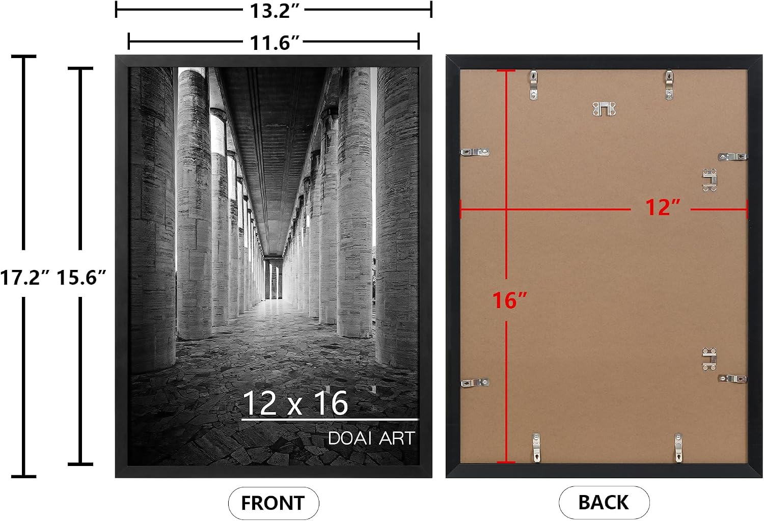 Detalle 2 de DOAI ART 12x16 Black Poster Frame — 2 Pack 🖼
