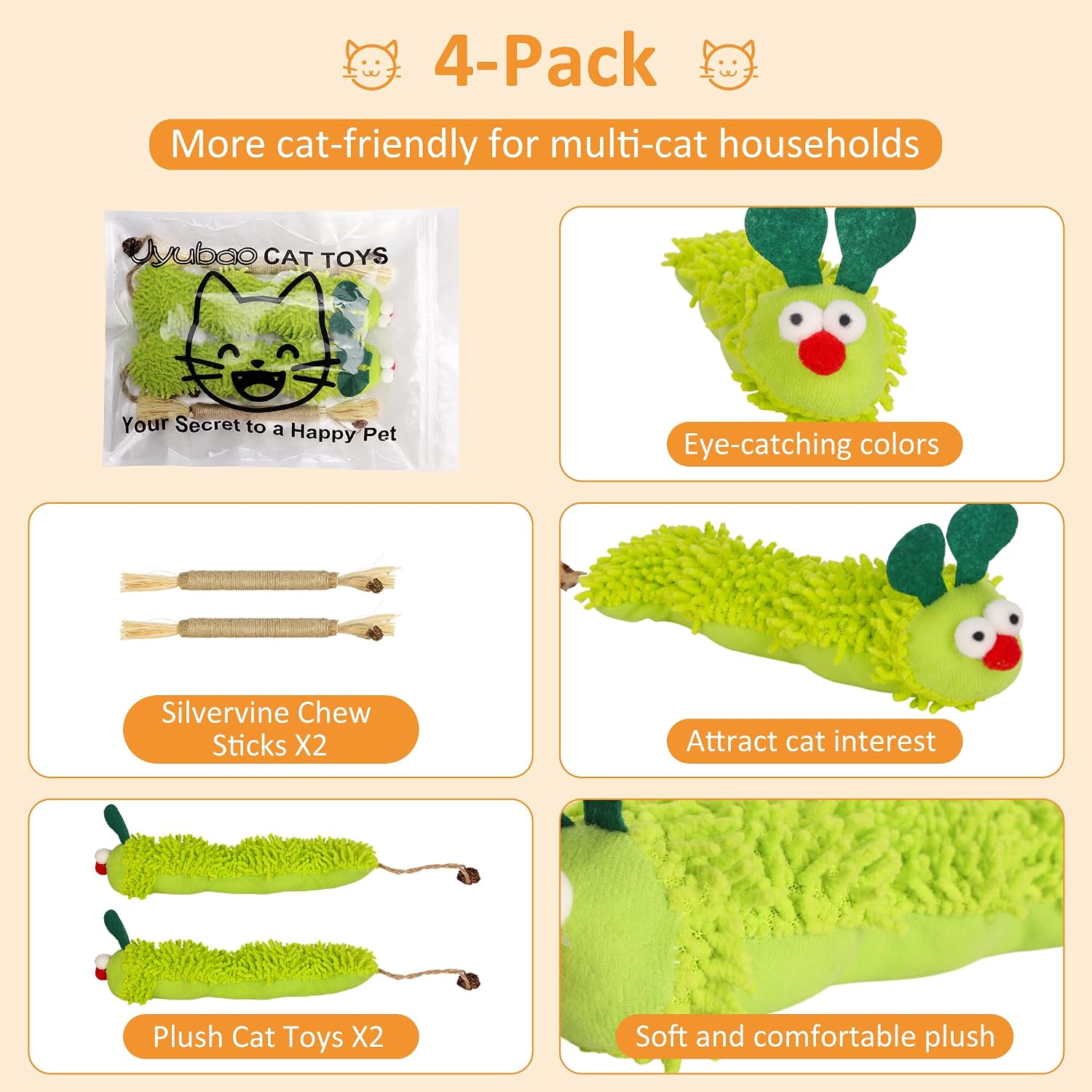 Thumbnail 6 de Uyubao Cat Chew Toy Set with Silvervine