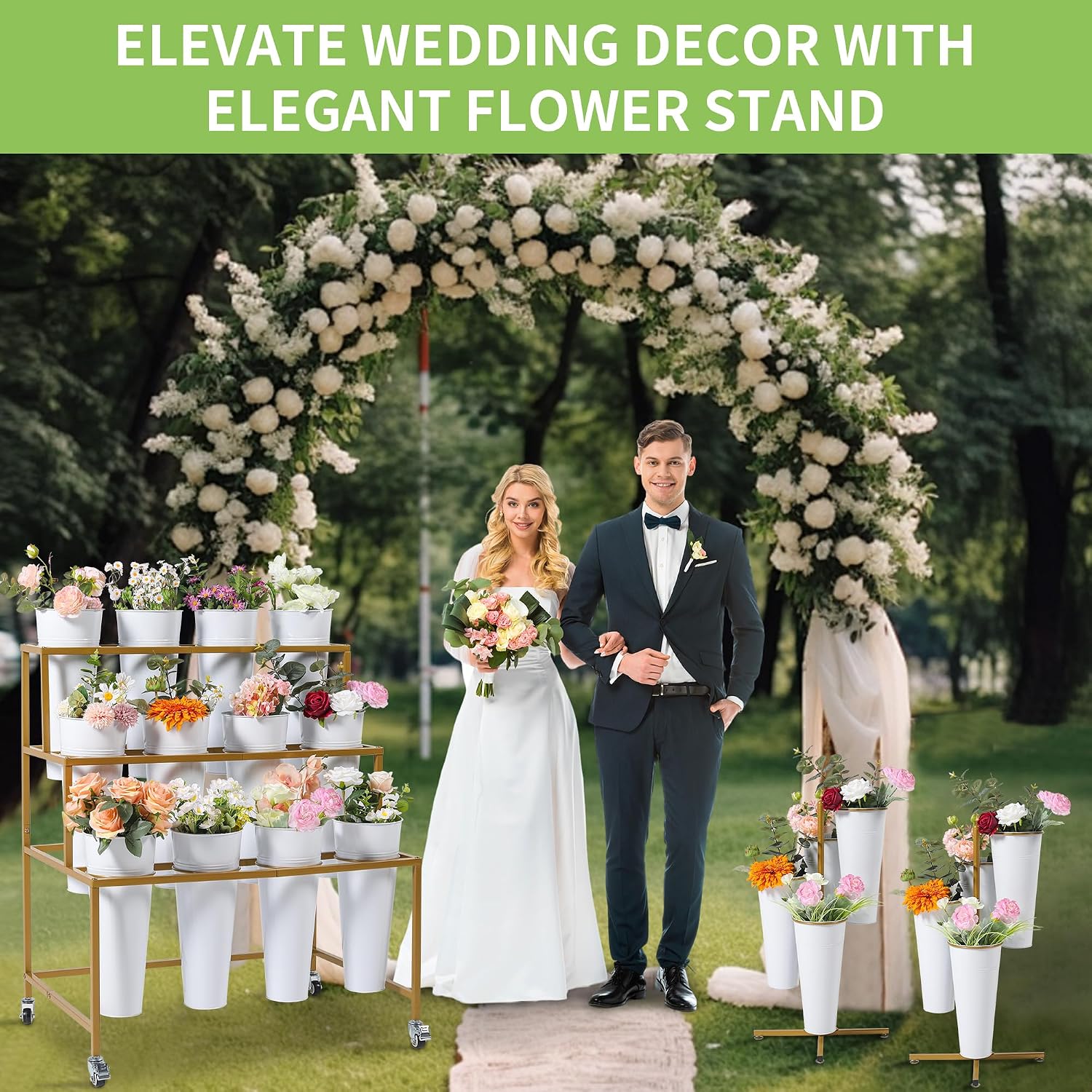 Detalle de Flower Cart Stand, 3 Layers
