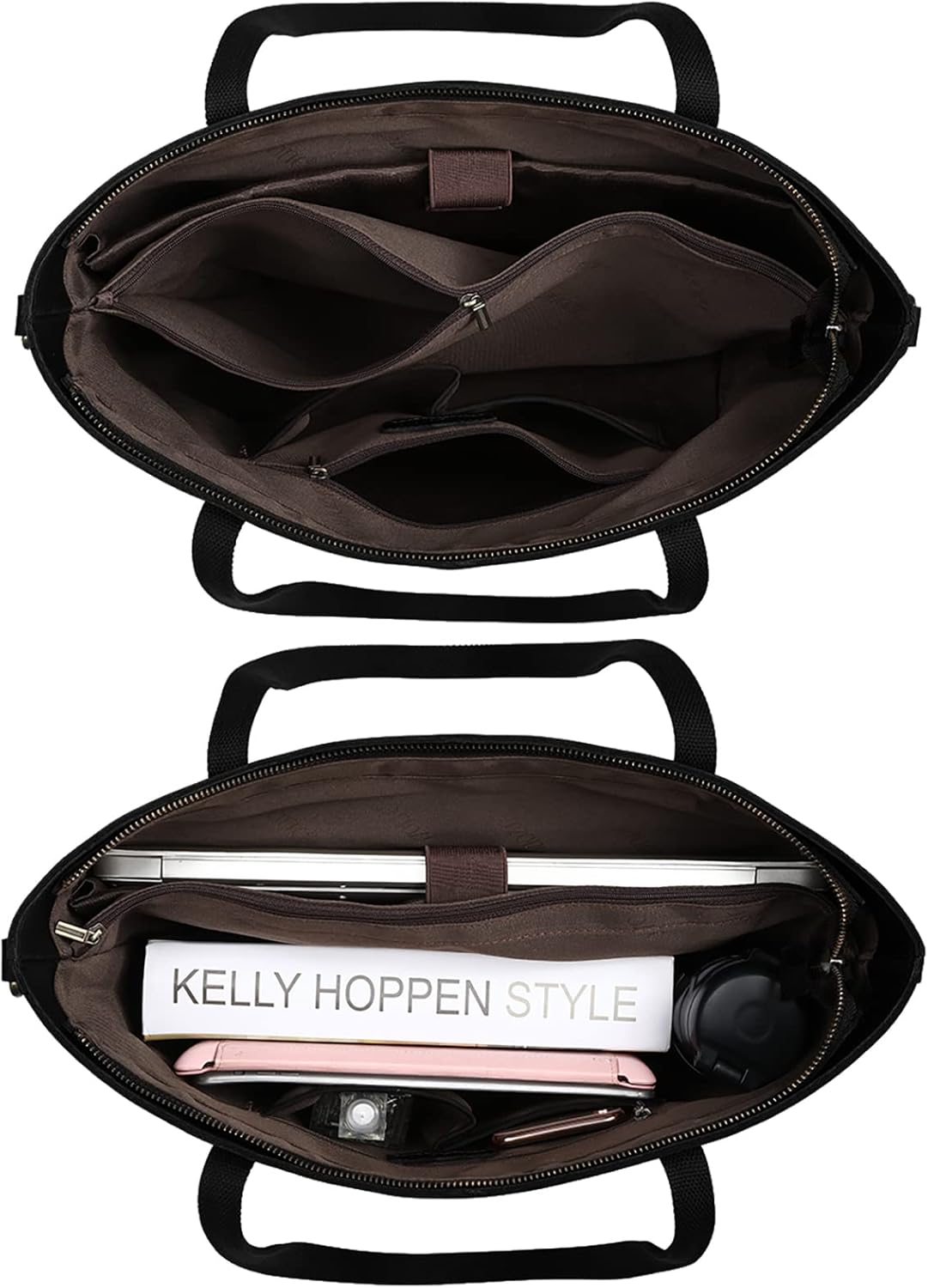 Detalle 2 de S-ZONE Sac Fourre-Tout Vintage 3-Voies en Cuir Crazy Horse – Polyvalent et Confortable