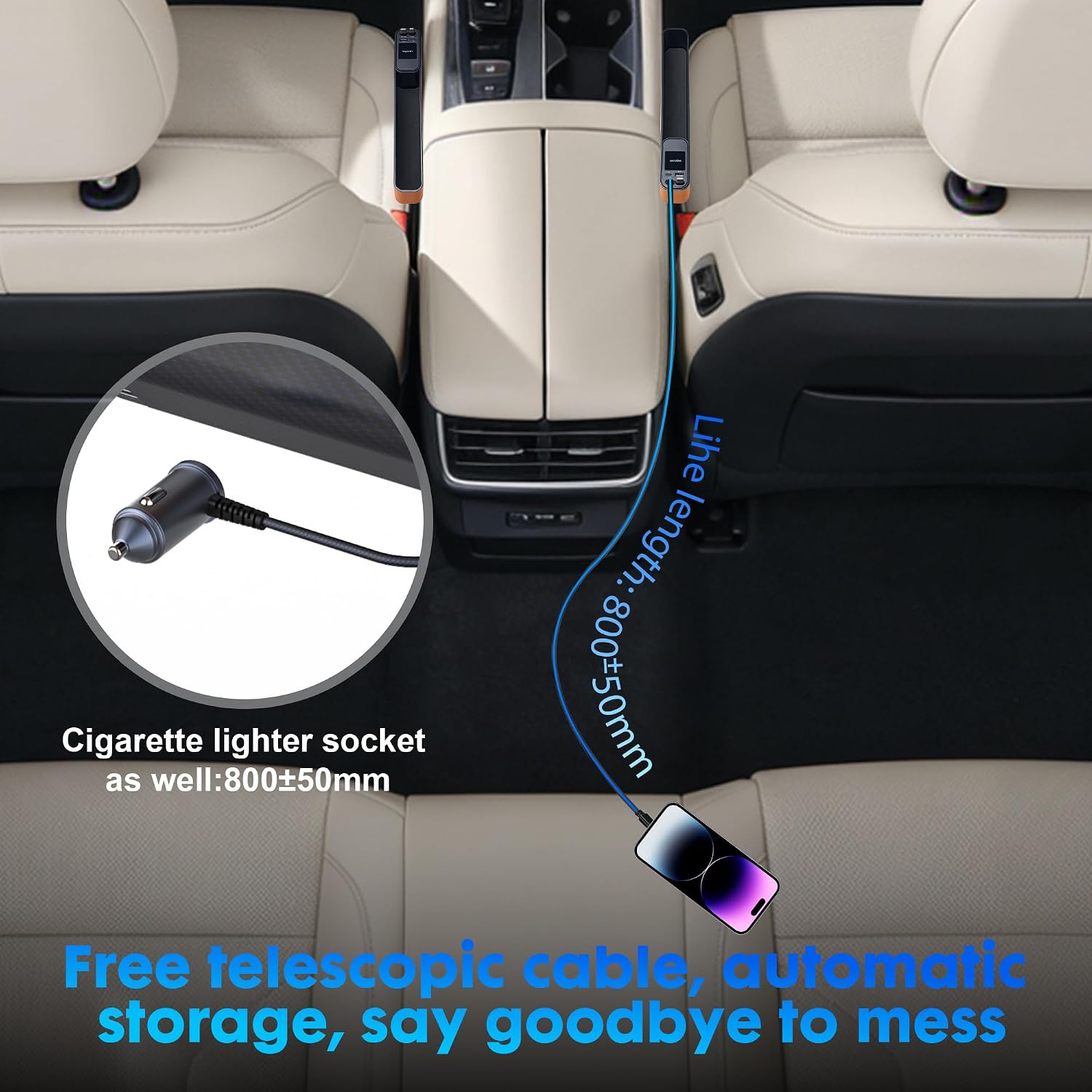 Detalle 2 de MQOUNY Car Seat Gap Filler with 36W Charger