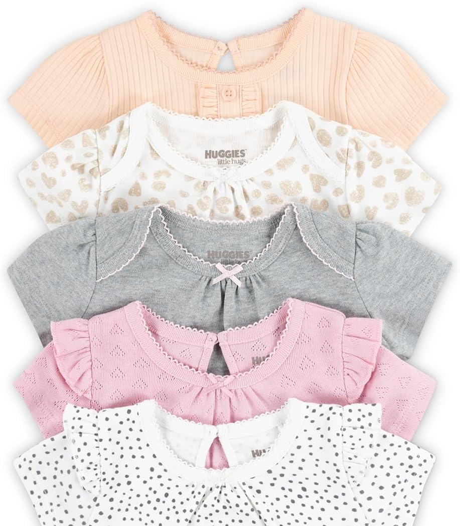 Thumbnail 3 de Lot de 5 bodies HUGGIES Little Hugs en coton biologique certifié