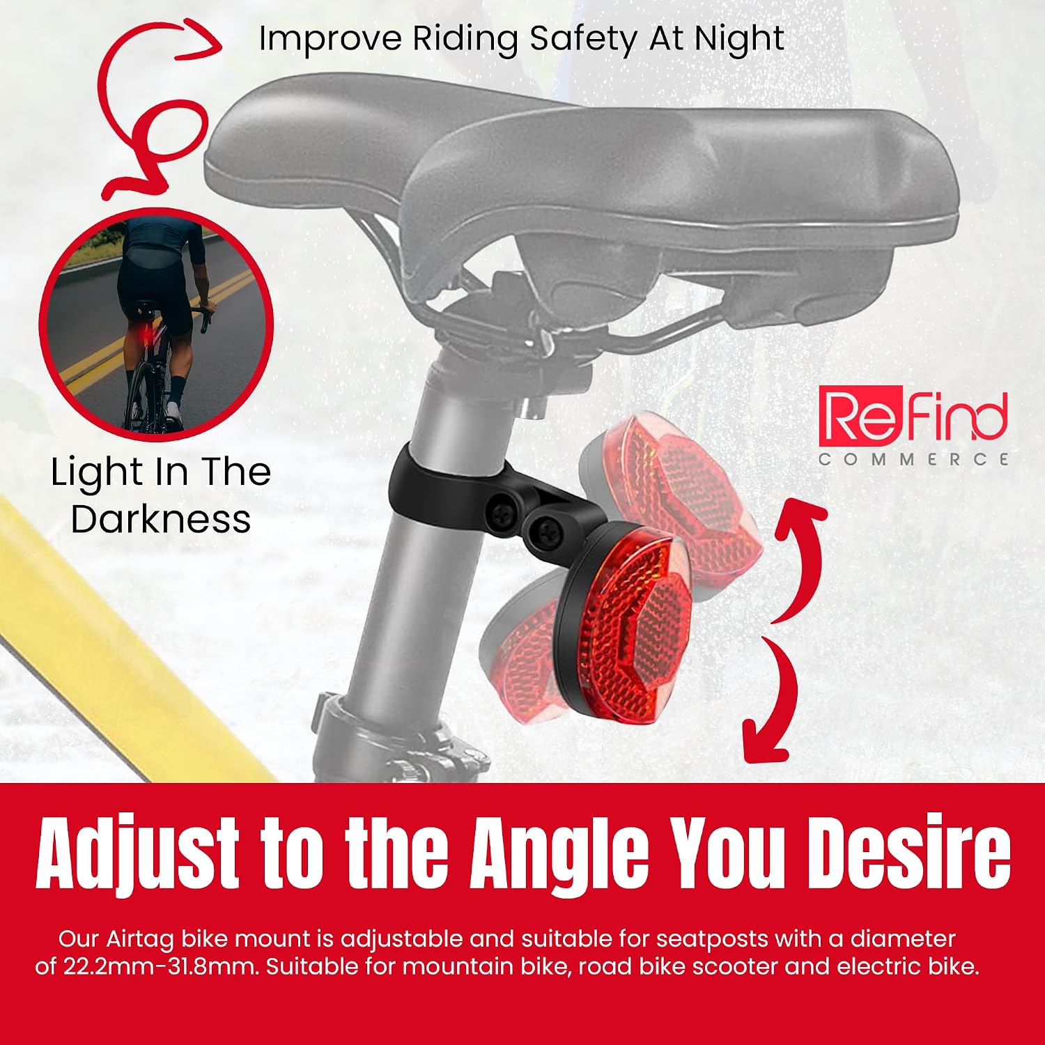 Detalle de Airtag bike reflector tracker IP67