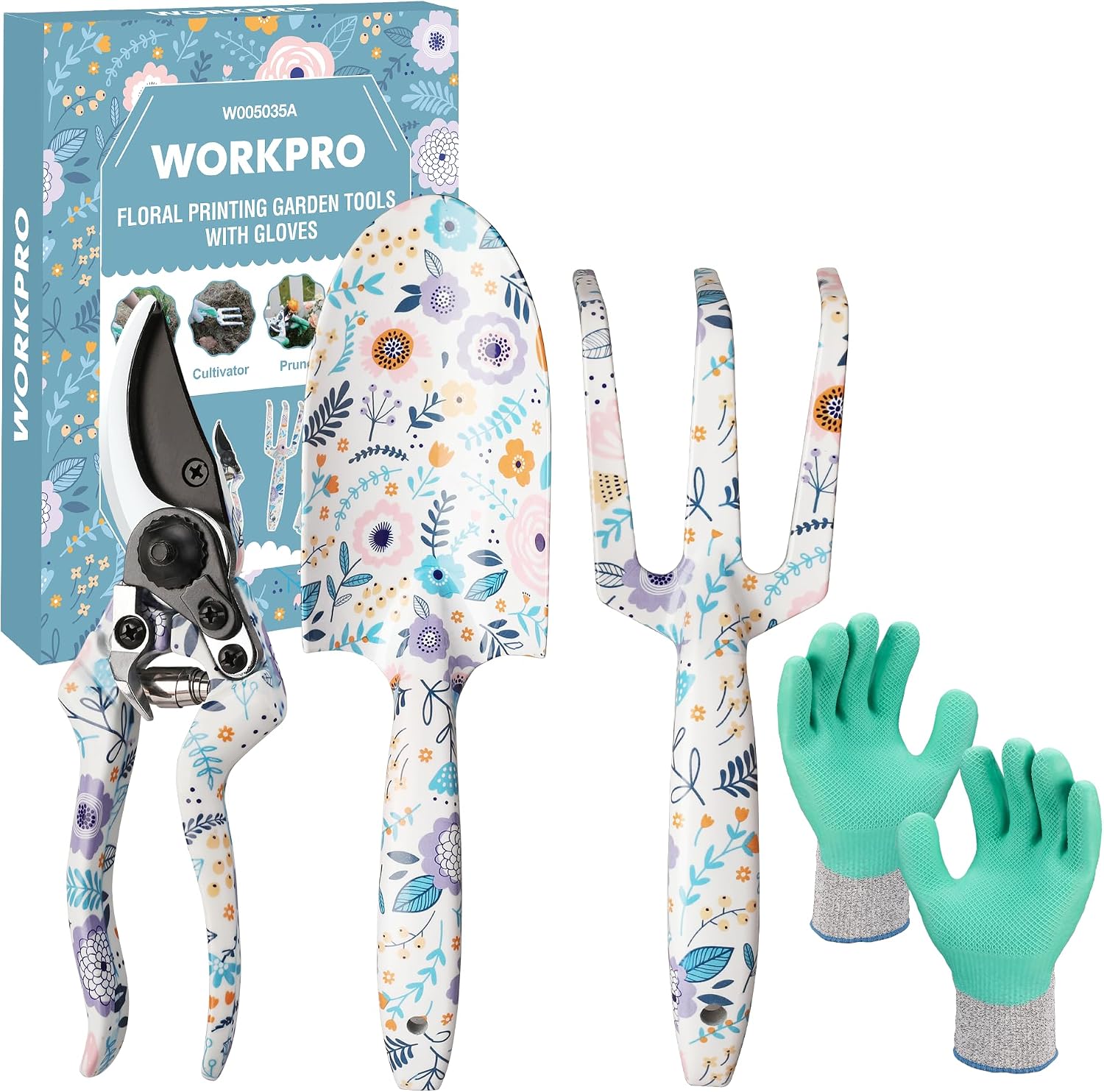 Detalle de WORKPRO Ensemble d'outils de jardinage 4 pièces ⚙