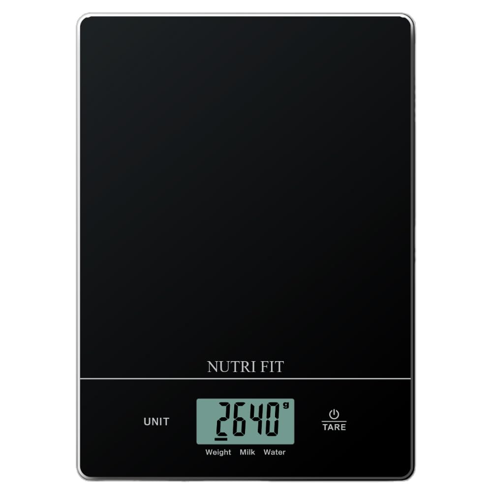 Detalle de NUTRI FIT EK9159 digitale keukenweegschaal van gehard glas, 5 kg, 1 g