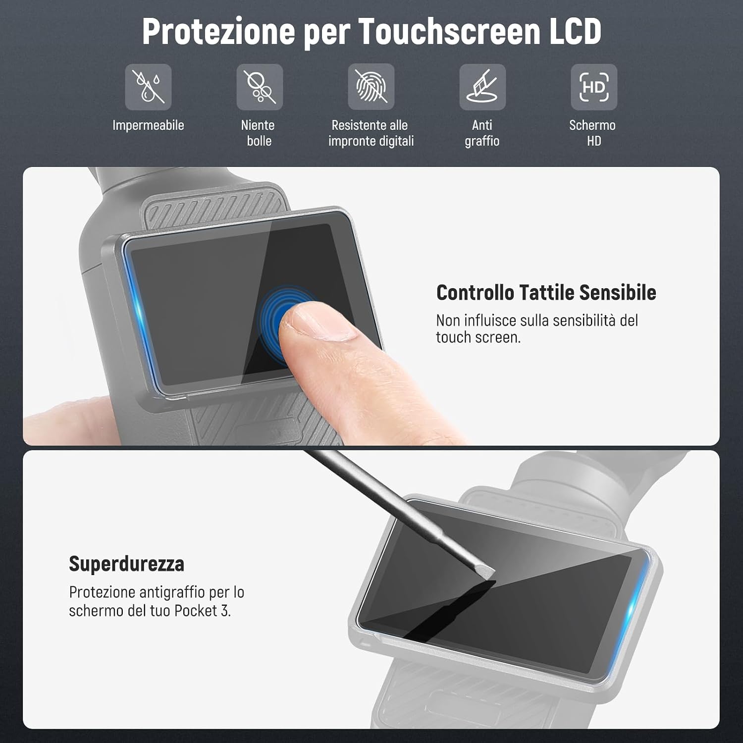 Detalle de NEEWER Filtro Black Diffusion 1/4 magnetico per DJI Osmo Pocket 4 e Pocket 3: effetto soft cinematico e protezione touch