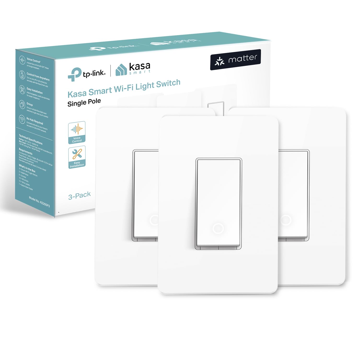 Detalle de Kasa Matter Smart Light Switch 3-Pack