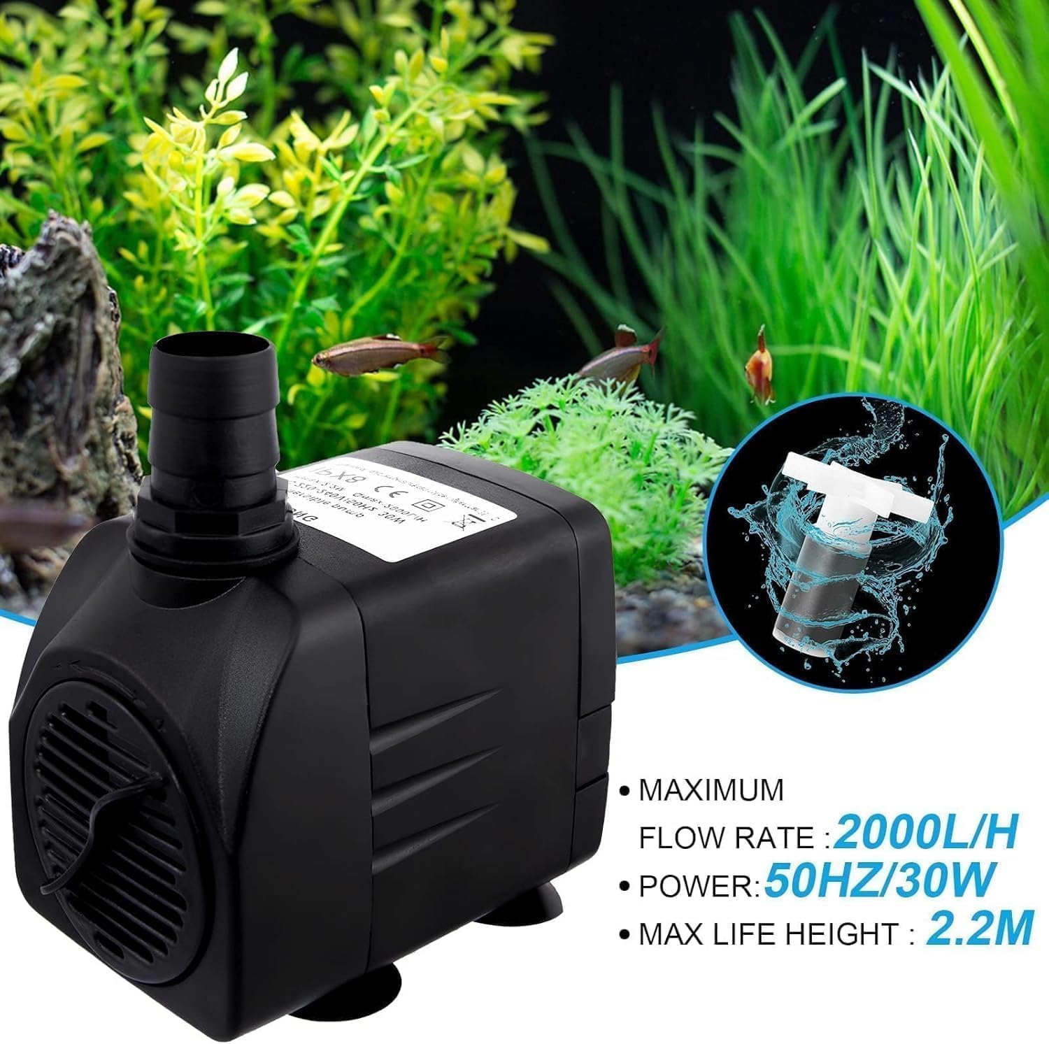 Thumbnail 3 de Awroutdoor submersible pump 30W 2500L/H