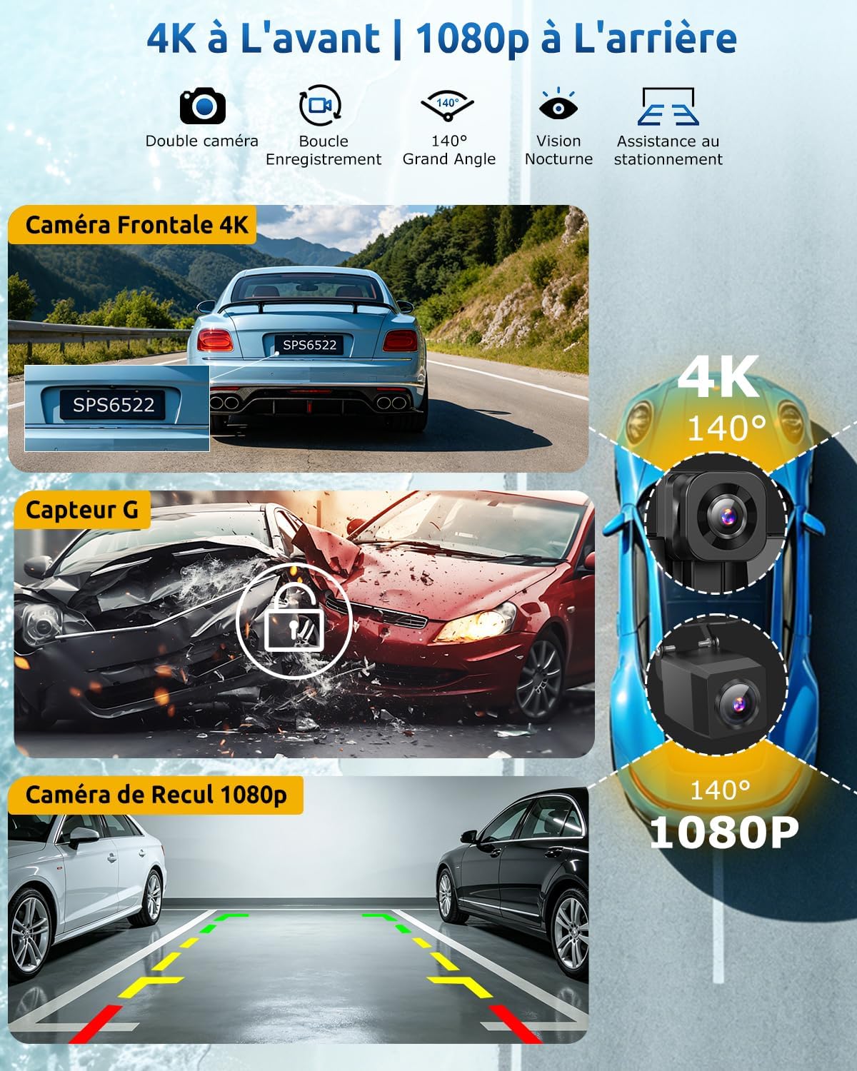 Thumbnail 3 de ESSGOO CarPlay Voiture: Écran tactile 11,3'' avec CarPlay sans fil, Android Auto et caméra 4K/1080P