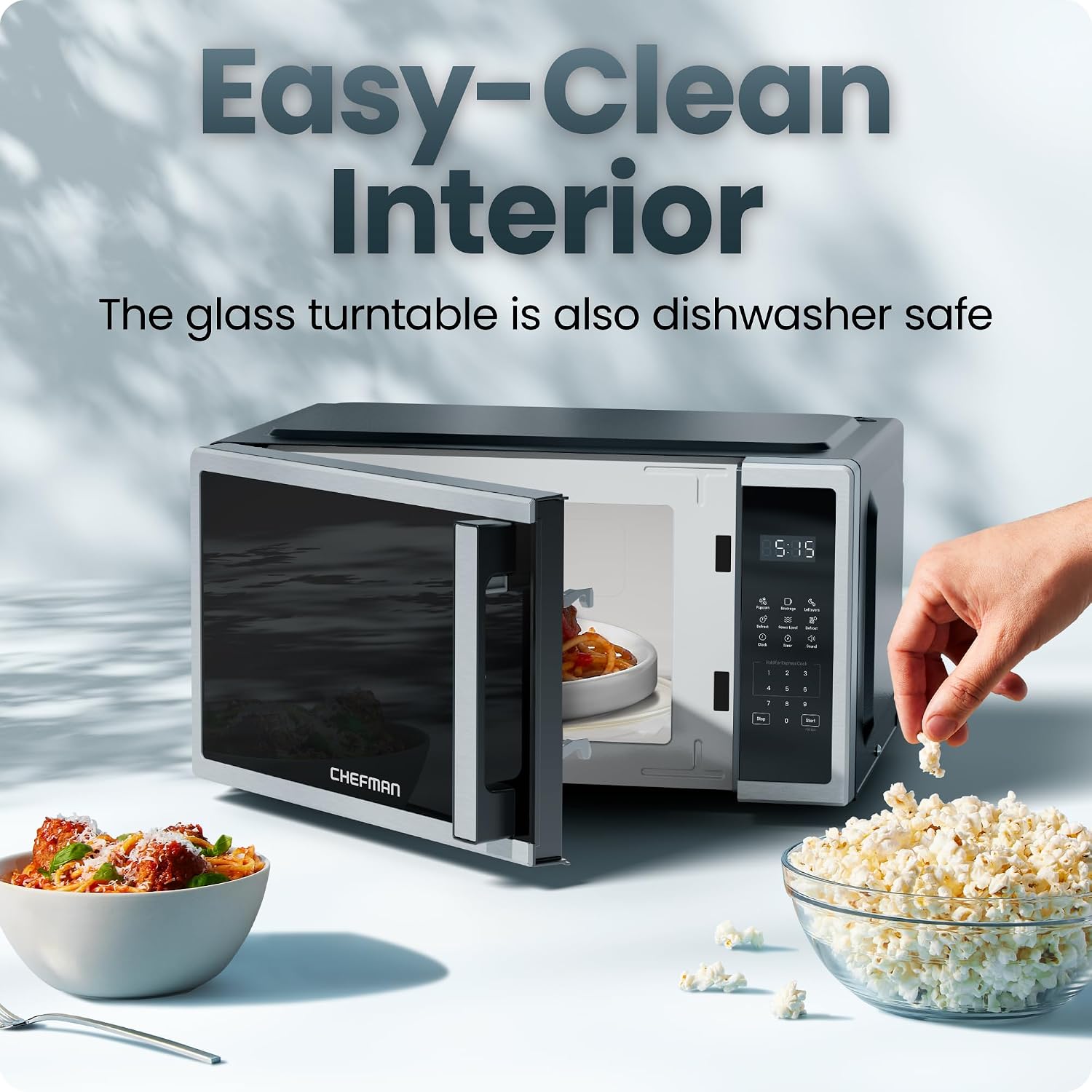 Thumbnail 5 de Chefman Compact Countertop Microwave Oven 0.7 Cu. Ft., 700W
