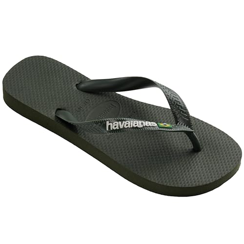 Detalle 2 de Havaianas Top Brasil Logo Unisex Olive Green 43 EU – Infradito in gomma, comodo e leggero