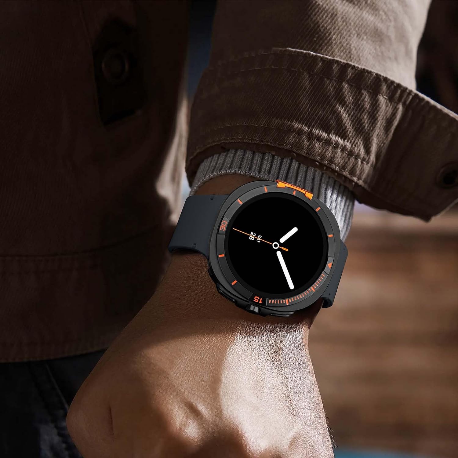 Thumbnail 6 de Suphart Galaxy Watch 9/8 44mm用メタルケース、PC背面カバー付きブラック/オレンジ