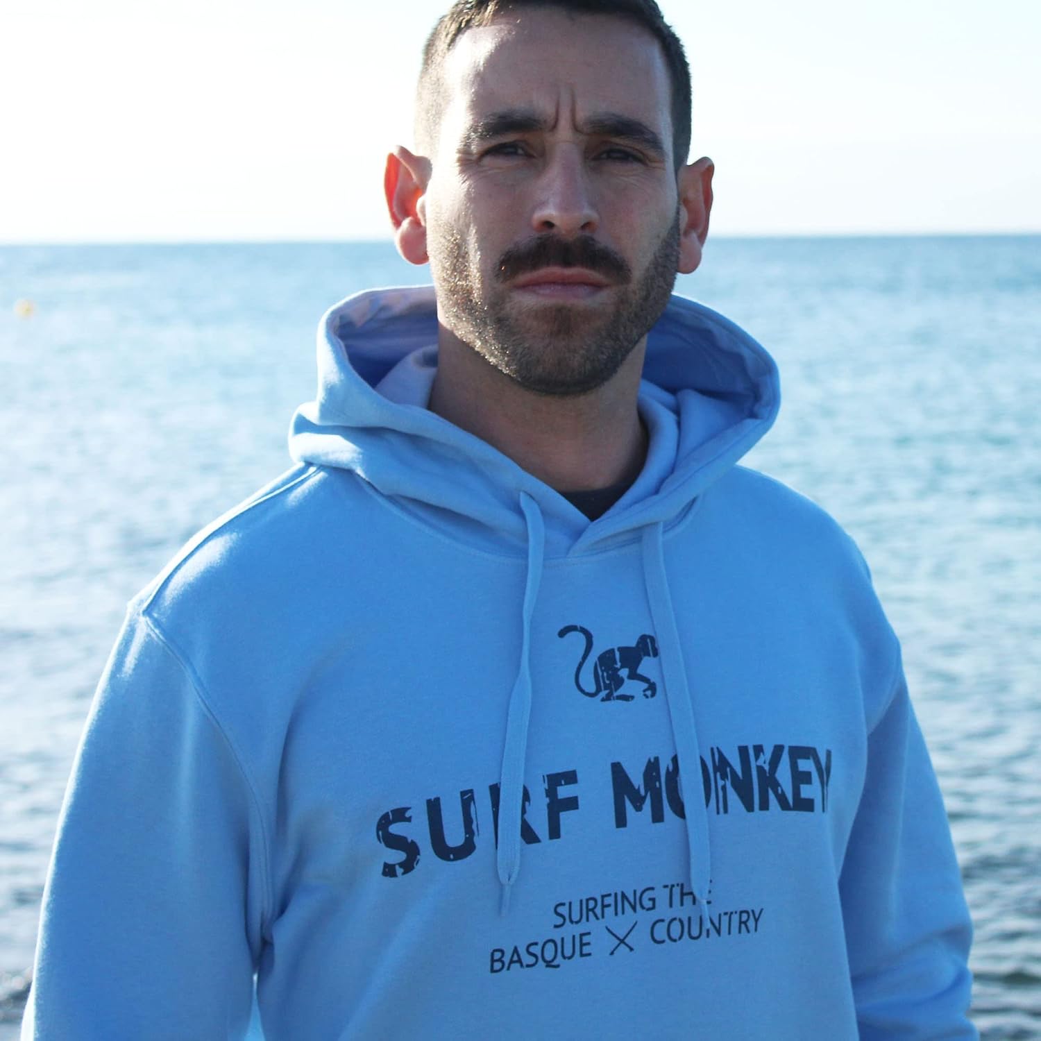 Detalle 1 de Surf Monkey Hoodie Felpa ecologica GOTS