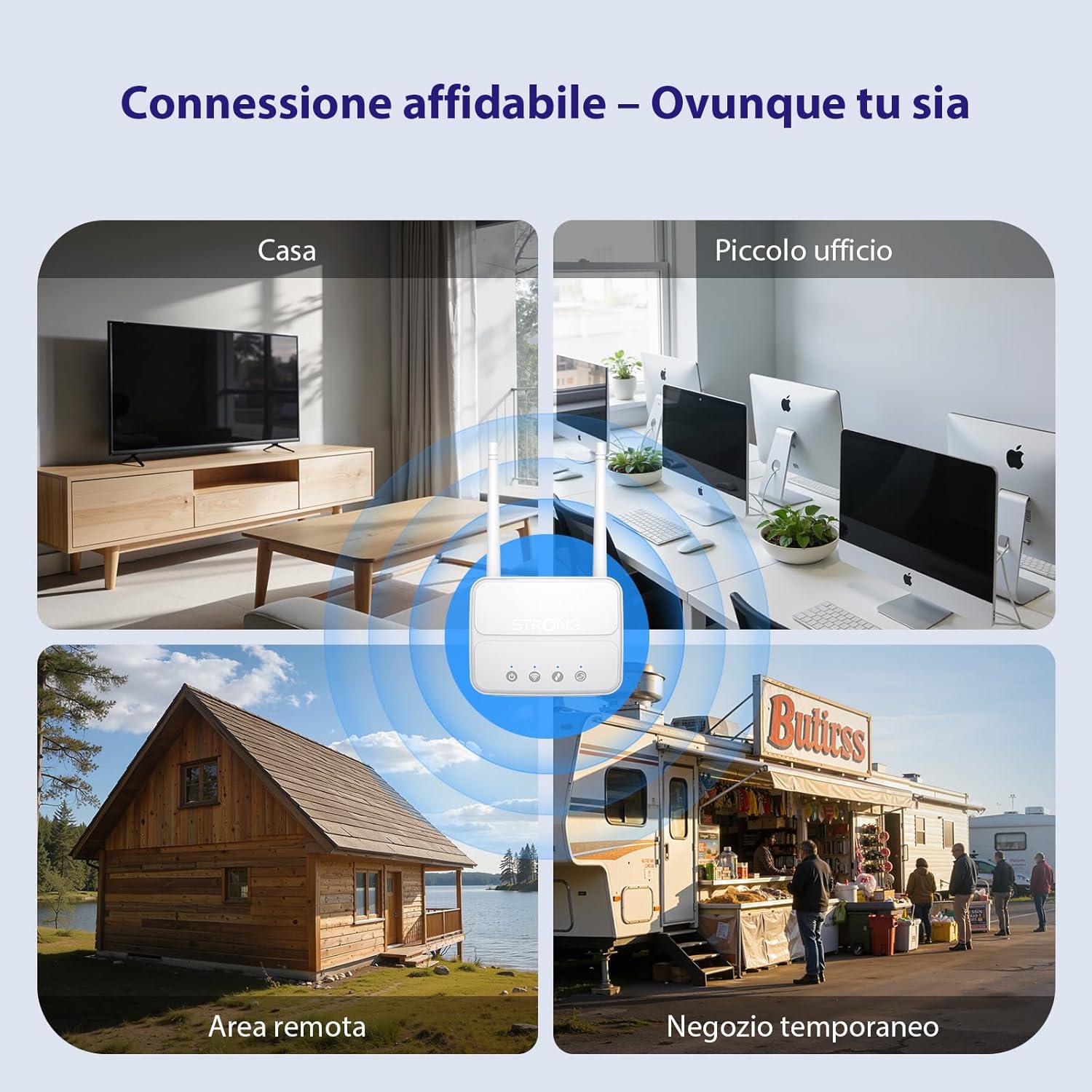Thumbnail 6 de Strong Router WiFi N300 Mbps con SIM – 4G Cat4 LTE, USB 3.0, Antenne staccabili, fino a 32 dispositivi