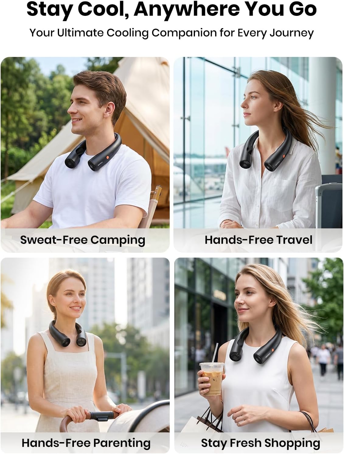 Thumbnail 5 de Warmco N3 Portable Neck Fan — 5200mAh, 15 Hrs Runtime, 360° Airflow