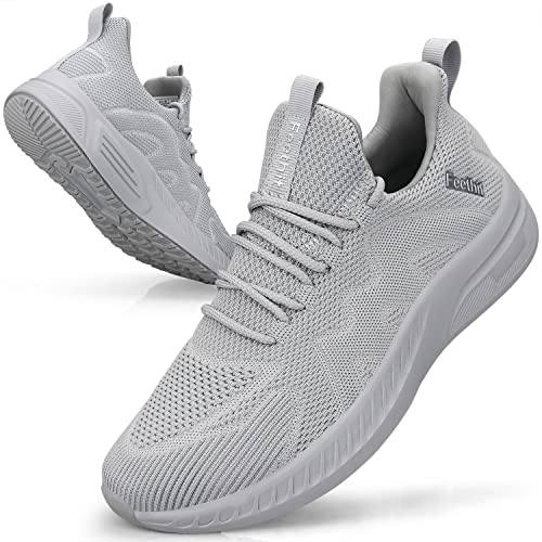 Detalle de Feethit Scarpe Uomo Running Sportive Corsa Palestra Tennis Sneaker Grigio 42