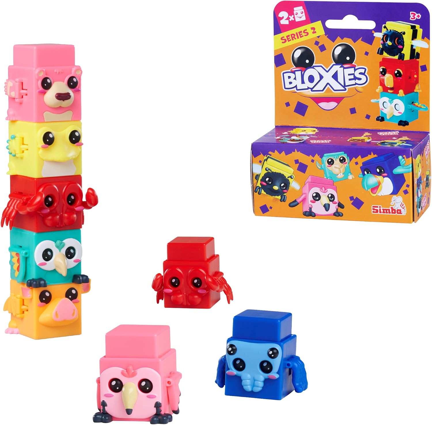 Detalle de Simba Toys Bloxies Serie II – Tier-Baustein zum Stapeln und Sammeln (2 Stück)