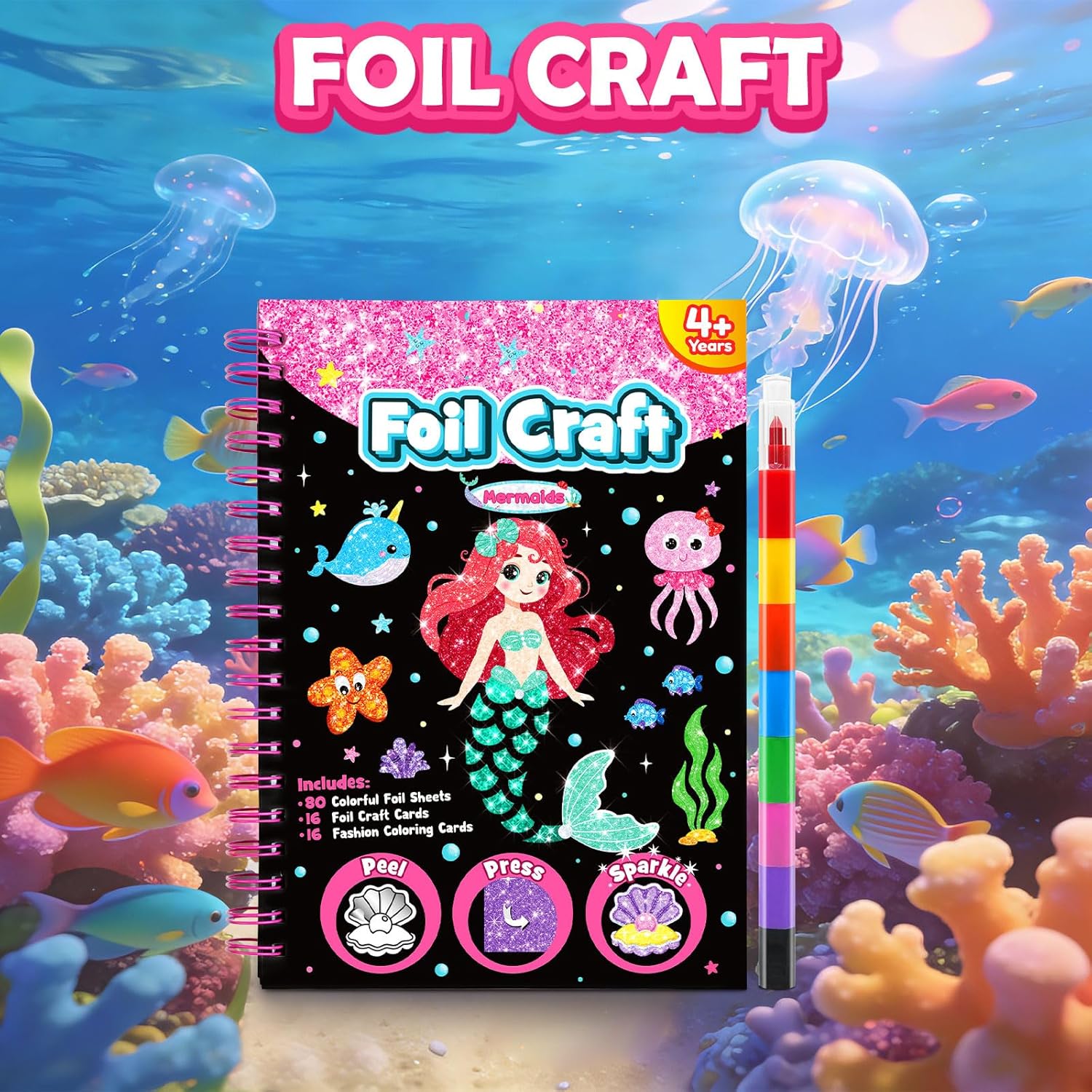 Thumbnail 2 de LIKYMO Mermaid foil art kit for kids
