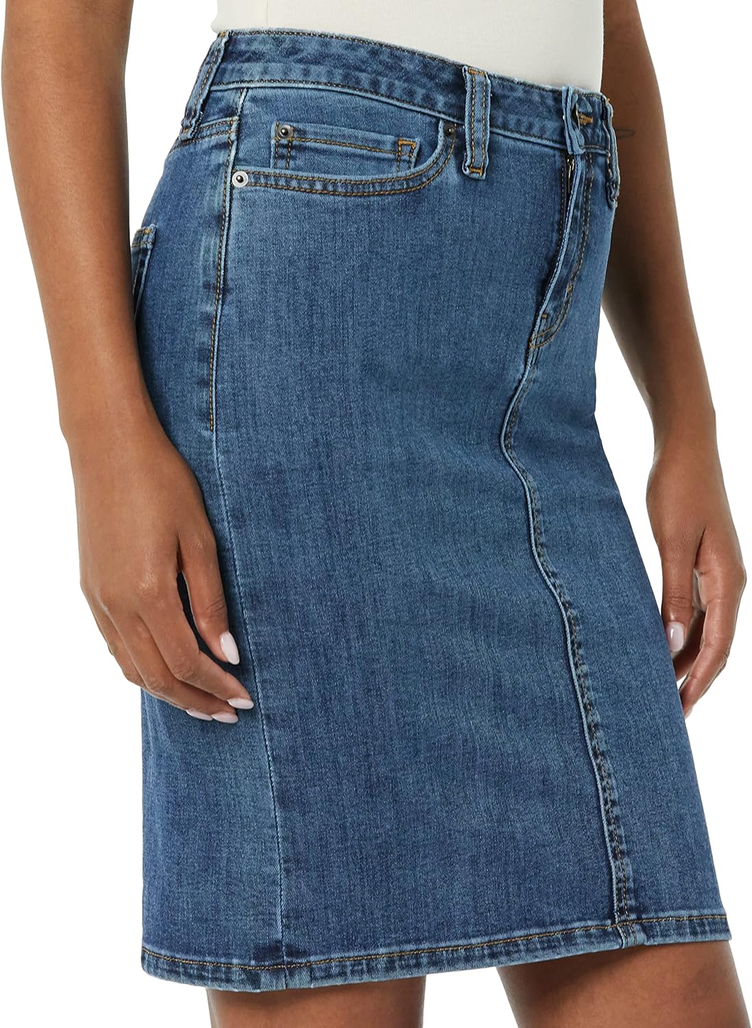 Thumbnail 1 de Amazon Essentials Damen Jeansrock mit 5 Taschen und Stretchanteil (60,3 cm) – klassischer Five-Pocket-Style