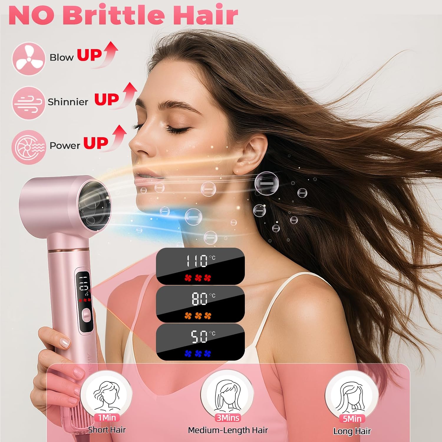 Thumbnail 3 de AVENHO WT-665 5-in-1 föhnborstel met Auto-Wrap-krullers, ionentechniek en LCD-display