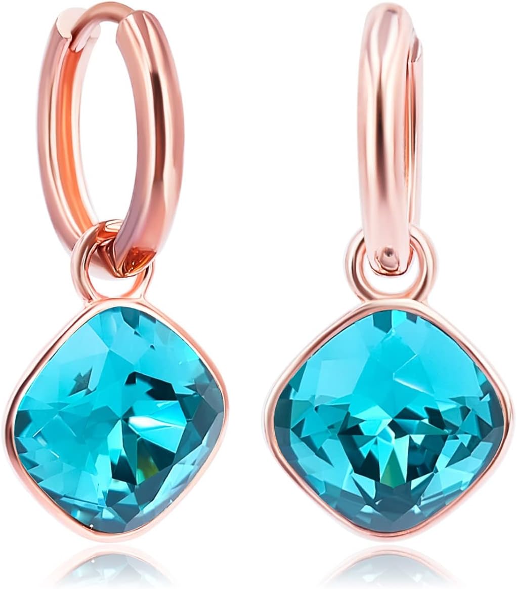 Thumbnail 5 de Rosegold Creolen Charm Anhänger – 925 Sterling Silber, Markenkristalle, Indicolite, gefertigt in Deutschland