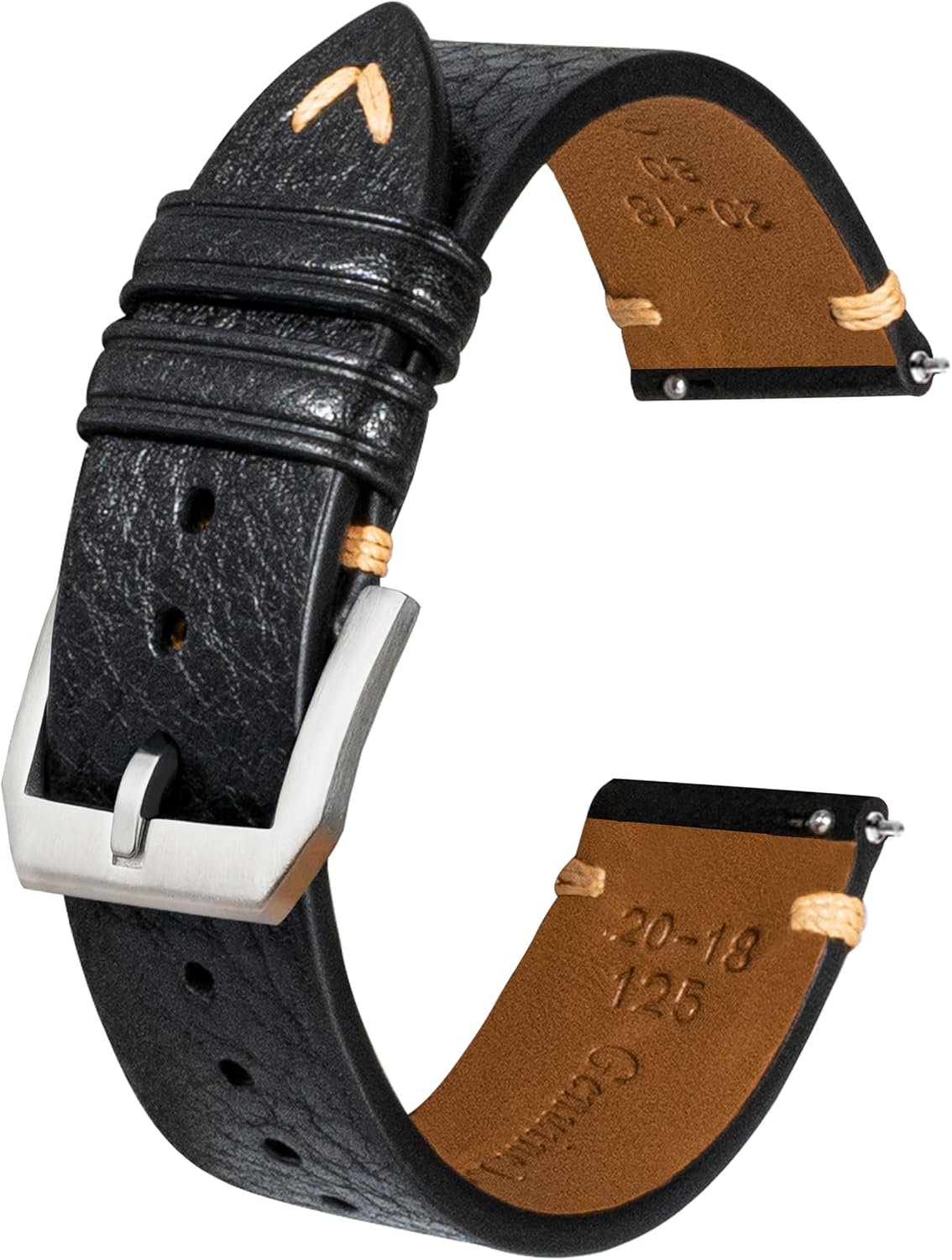 Thumbnail 2 de Gomvadr Quick Release leather watch strap (oil wax calfskin) for 16–22mm lugs