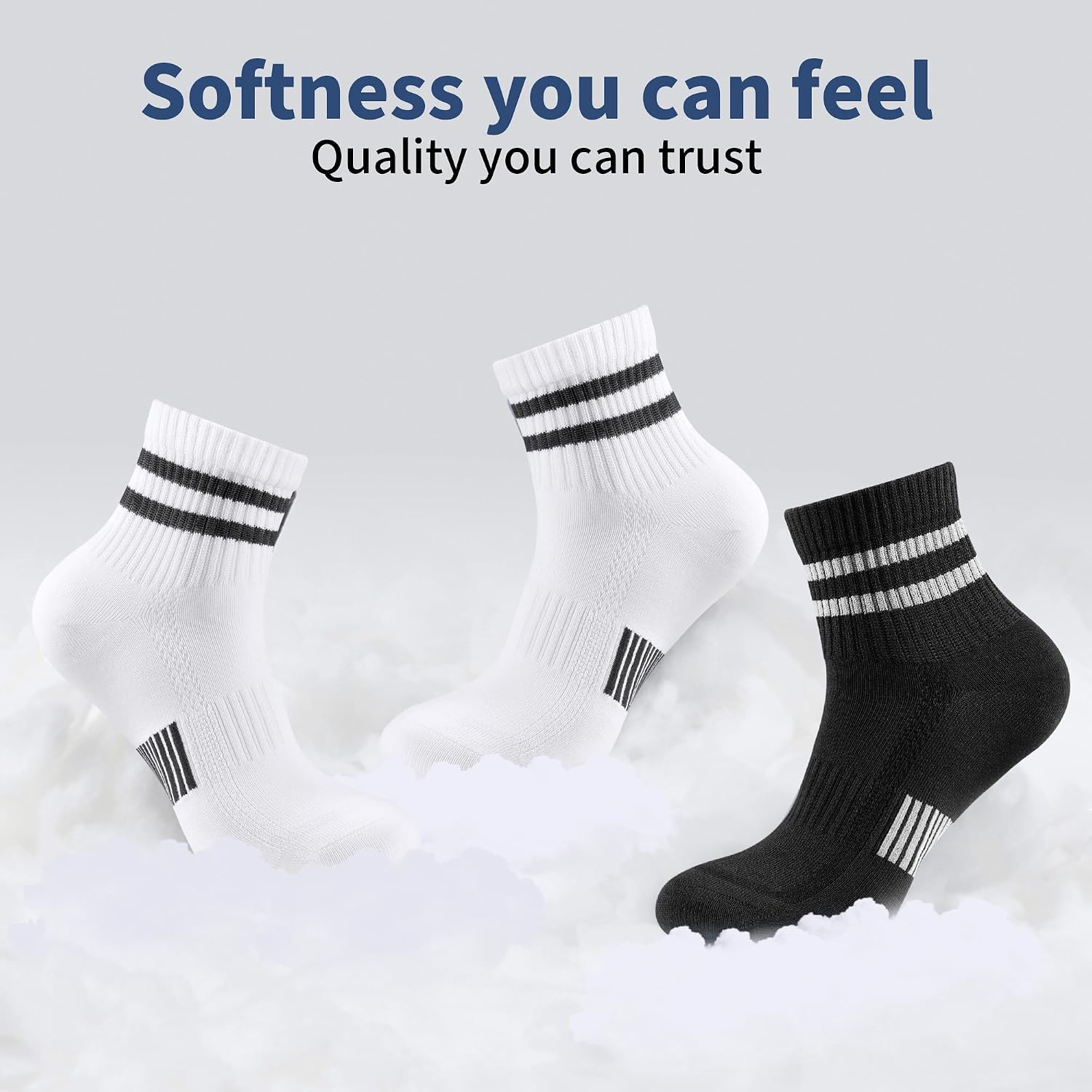 Thumbnail 4 de YOJOOM 8 Pairs Trainer Socks for Men – Quarter Cotton Sports Socks (6-9 & 9-12)