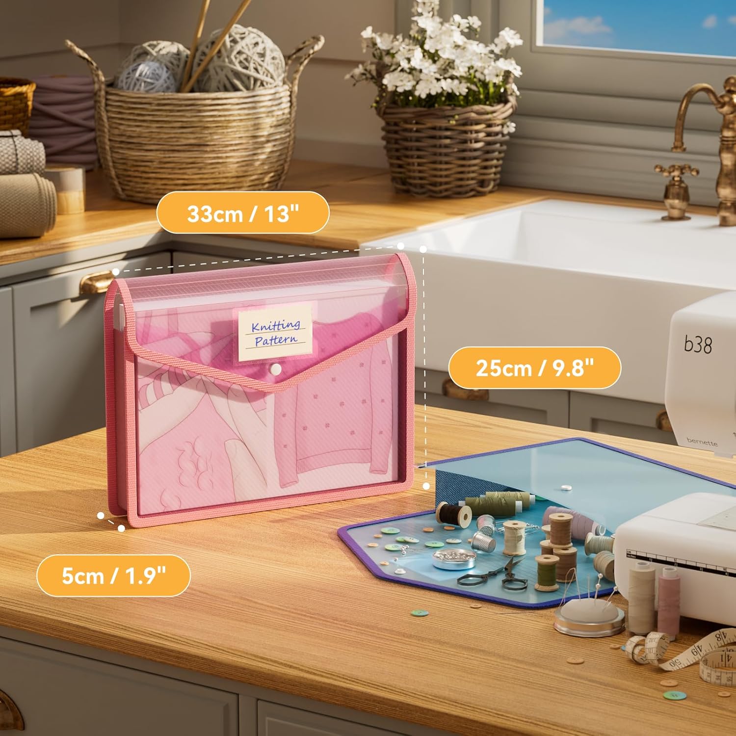 Thumbnail 4 de ABC life A4 Plastic Wallets (6 Pack) with Snap Button, Expanding Poly File Folders & Transparent Pockets