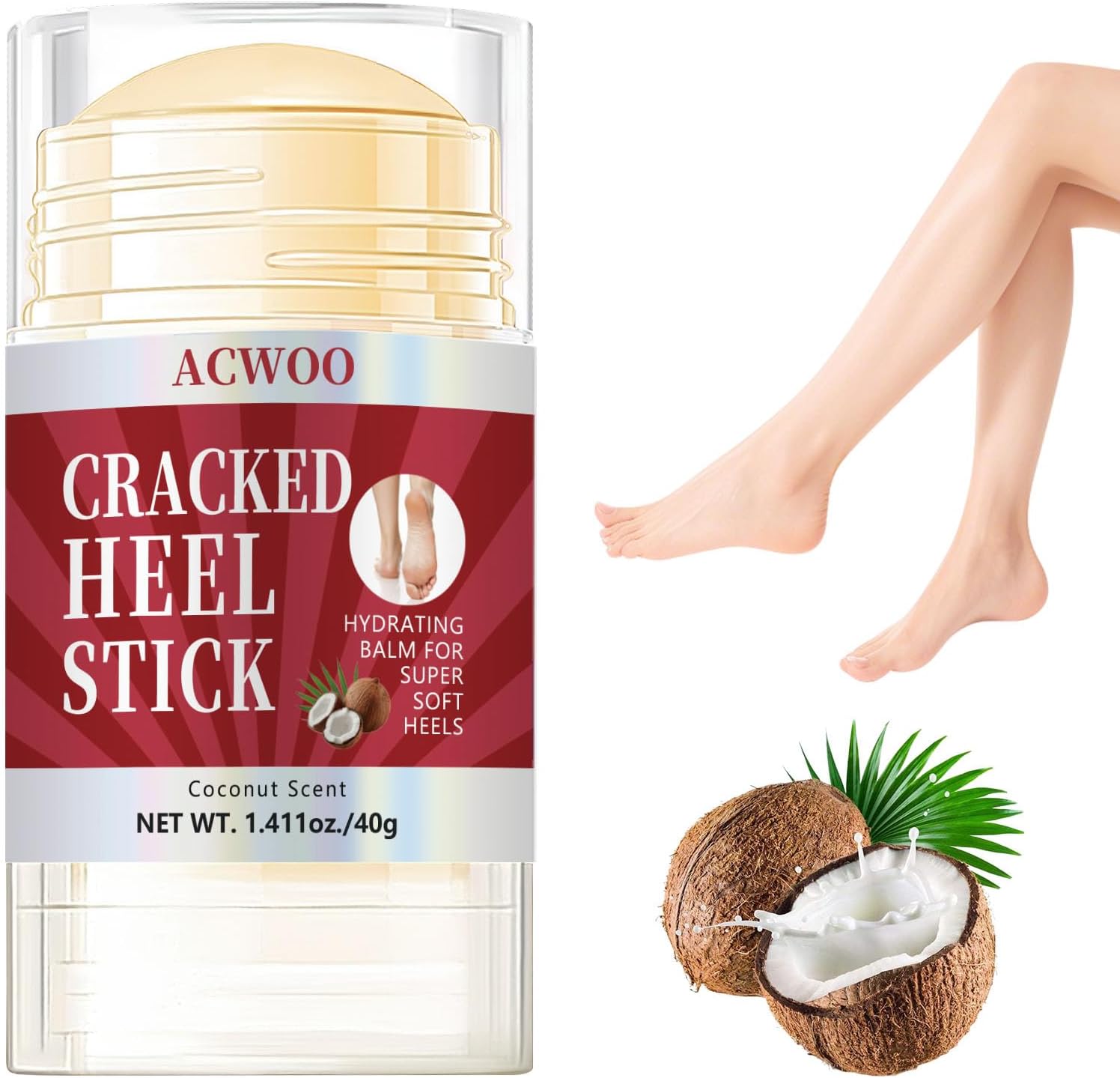 Detalle de ACWOO Foot Cream – urea foot moisturiser for cracked heels and dry, rough skin