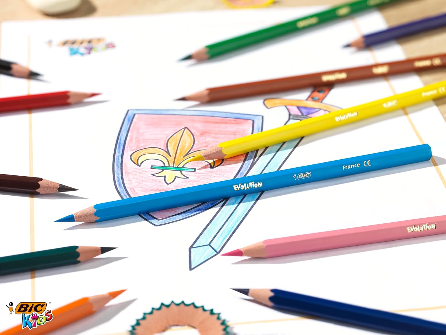 Detalle de BIC Kids Evolution ECOlutions – Crayons de couleur éco-responsables, lot de 2 etuis (18 couleurs chacune)