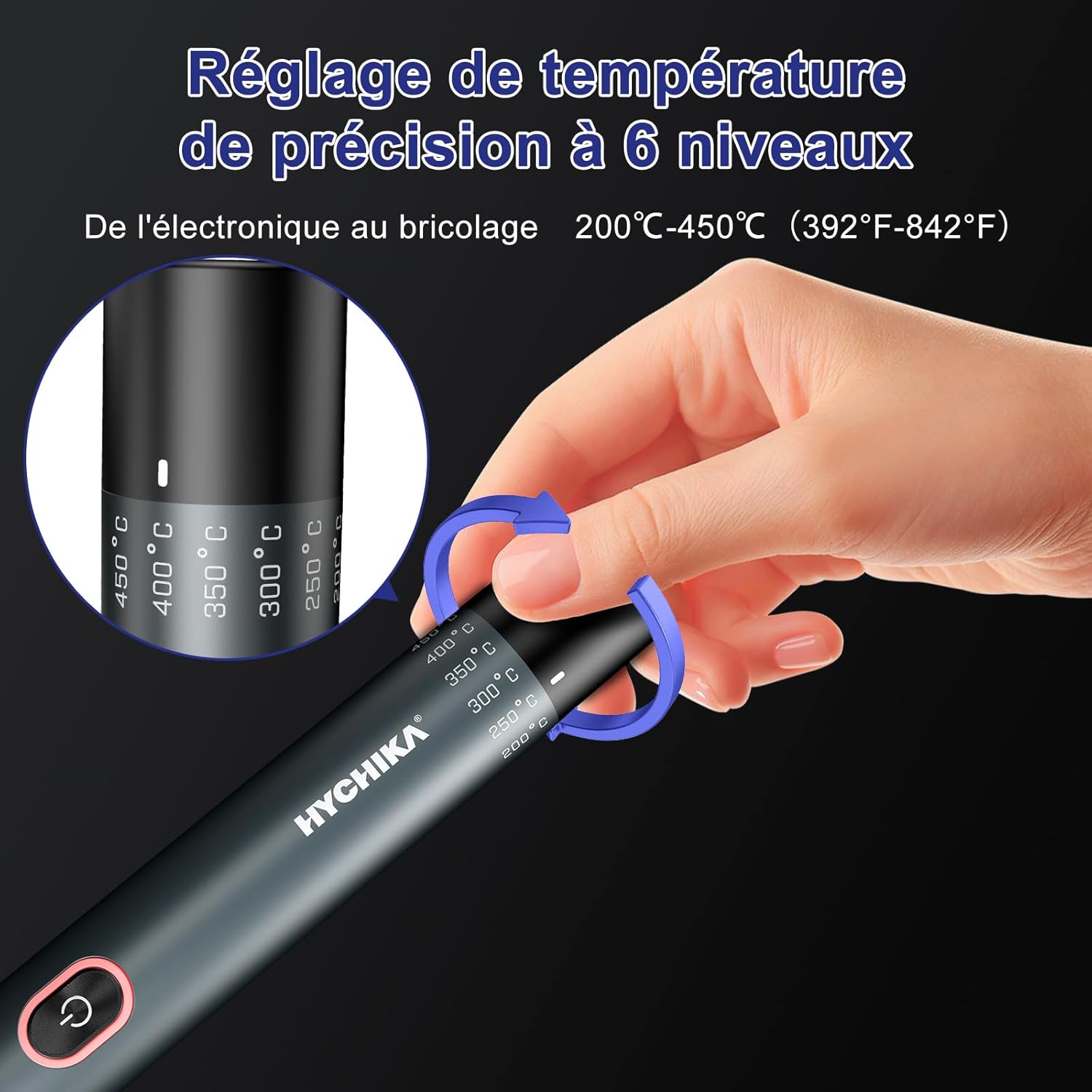 Detalle de HYCHIKA Fer à Souder sans Fil avec Batterie 2600 mAh – Précision et mobilité pour l’électronique et le bricolage