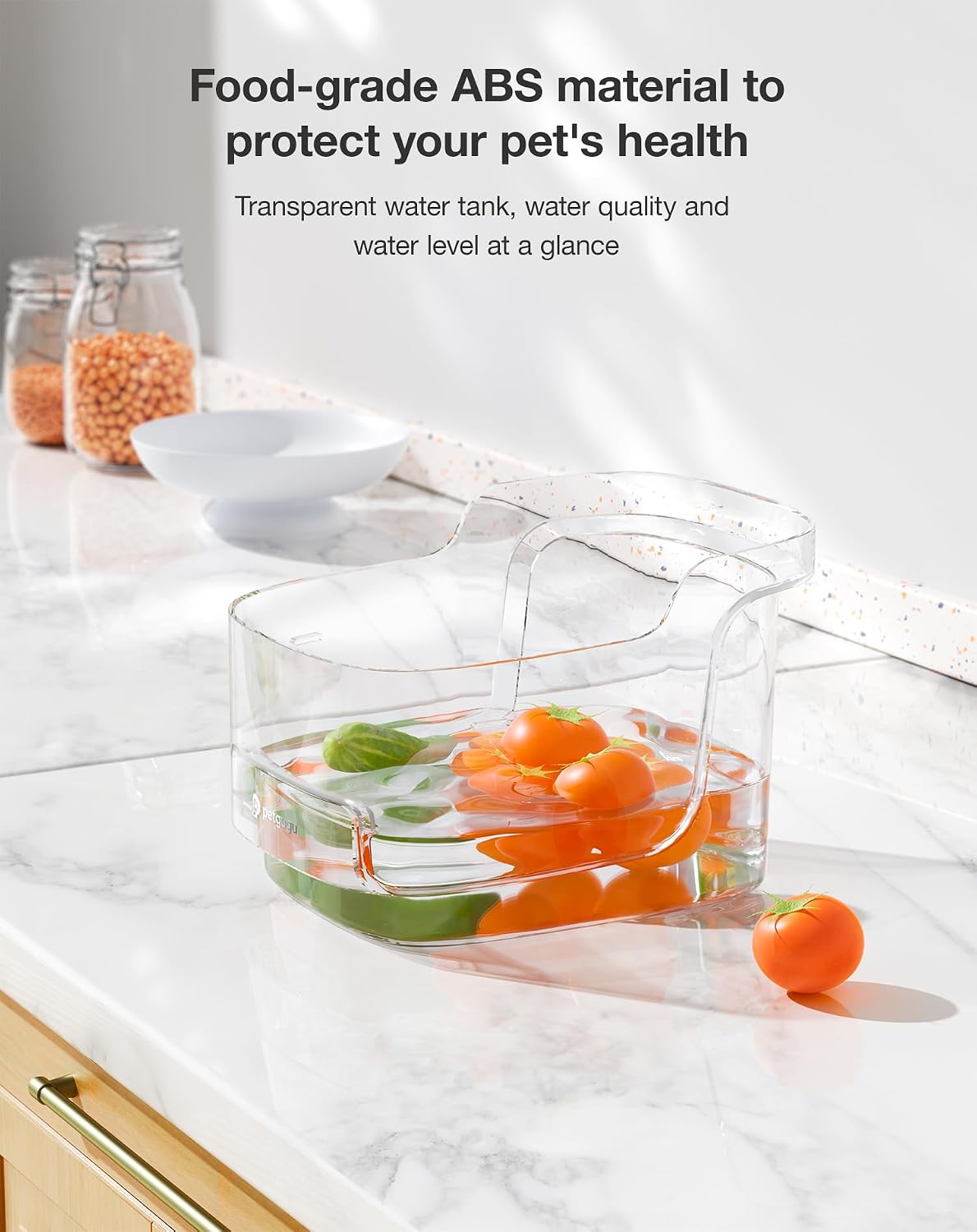 Detalle de PETGUGU PF1L Cat Water Fountain with 8-Layer Filtration and 2.4G WiFi