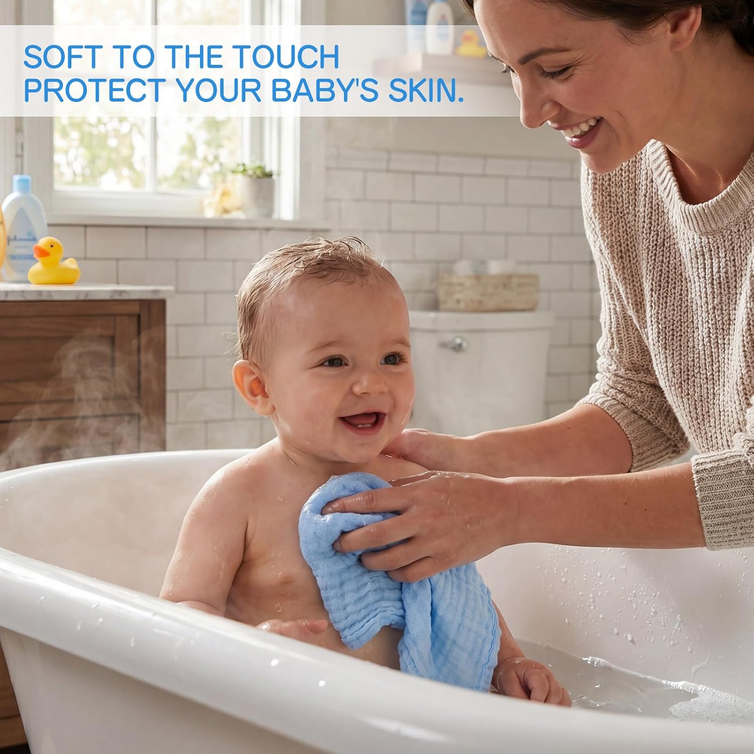 Thumbnail 4 de EXTSUD Asciugamani Mussola 25x25 cm per neonati