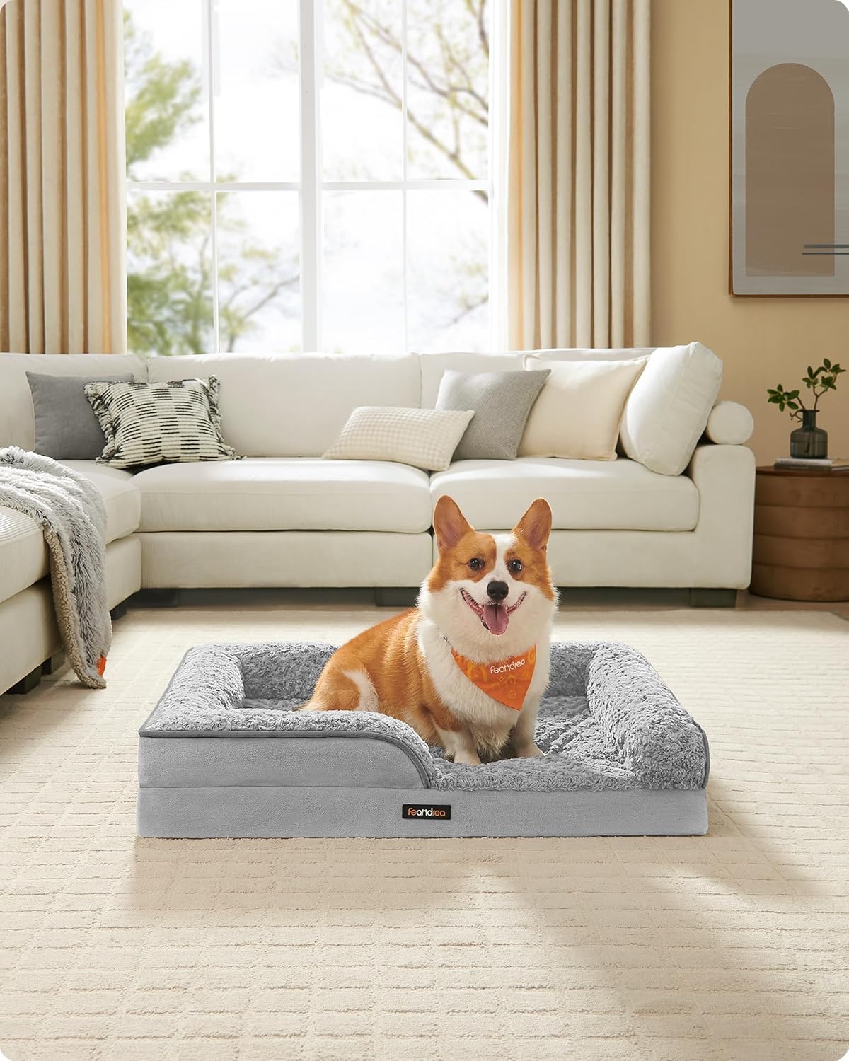 Thumbnail 1 de Feandrea Orthopedic Dog Bed for Large Dogs (Memory Foam) with Waterproof Liner, Dove Grey PGW252G01
