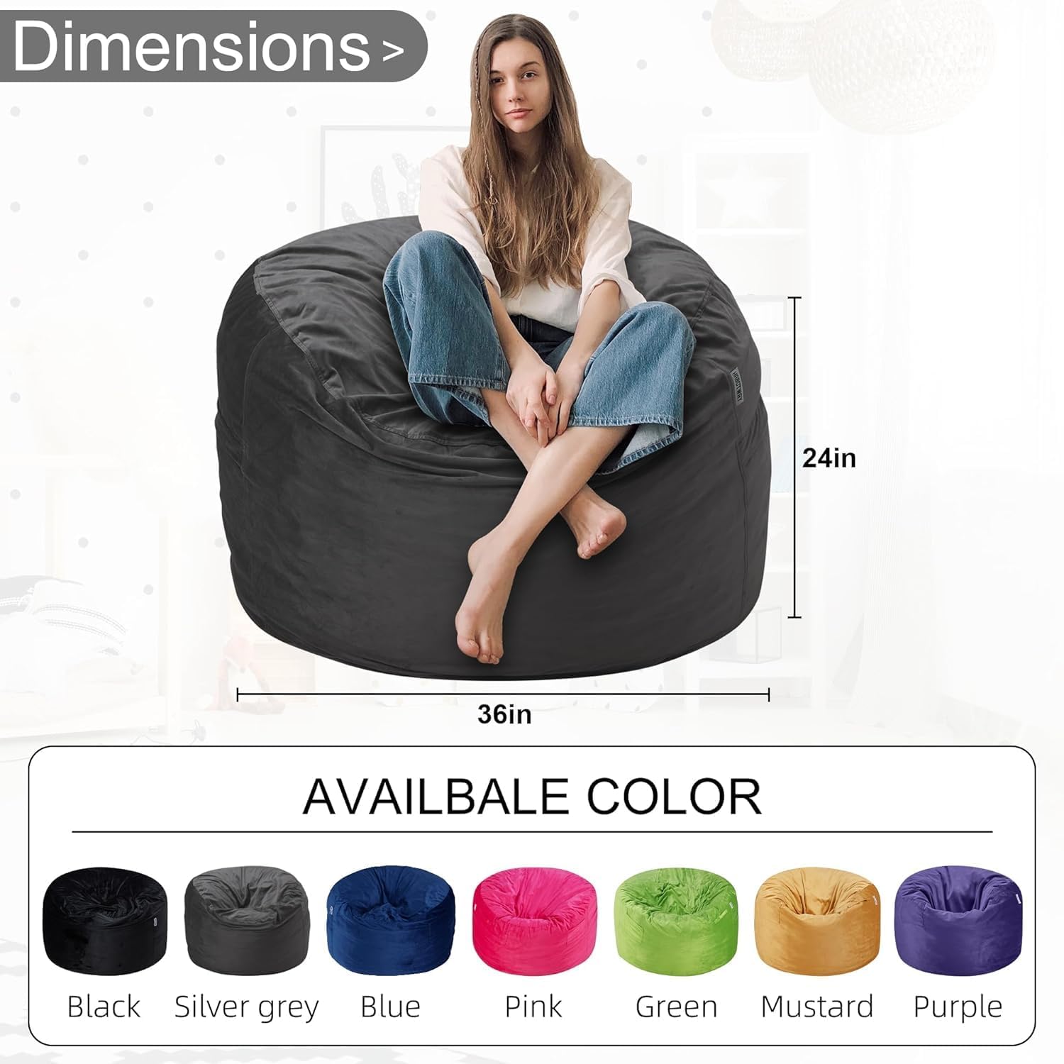 Detalle de HABUTWAY Bean Bag Chair 3FT