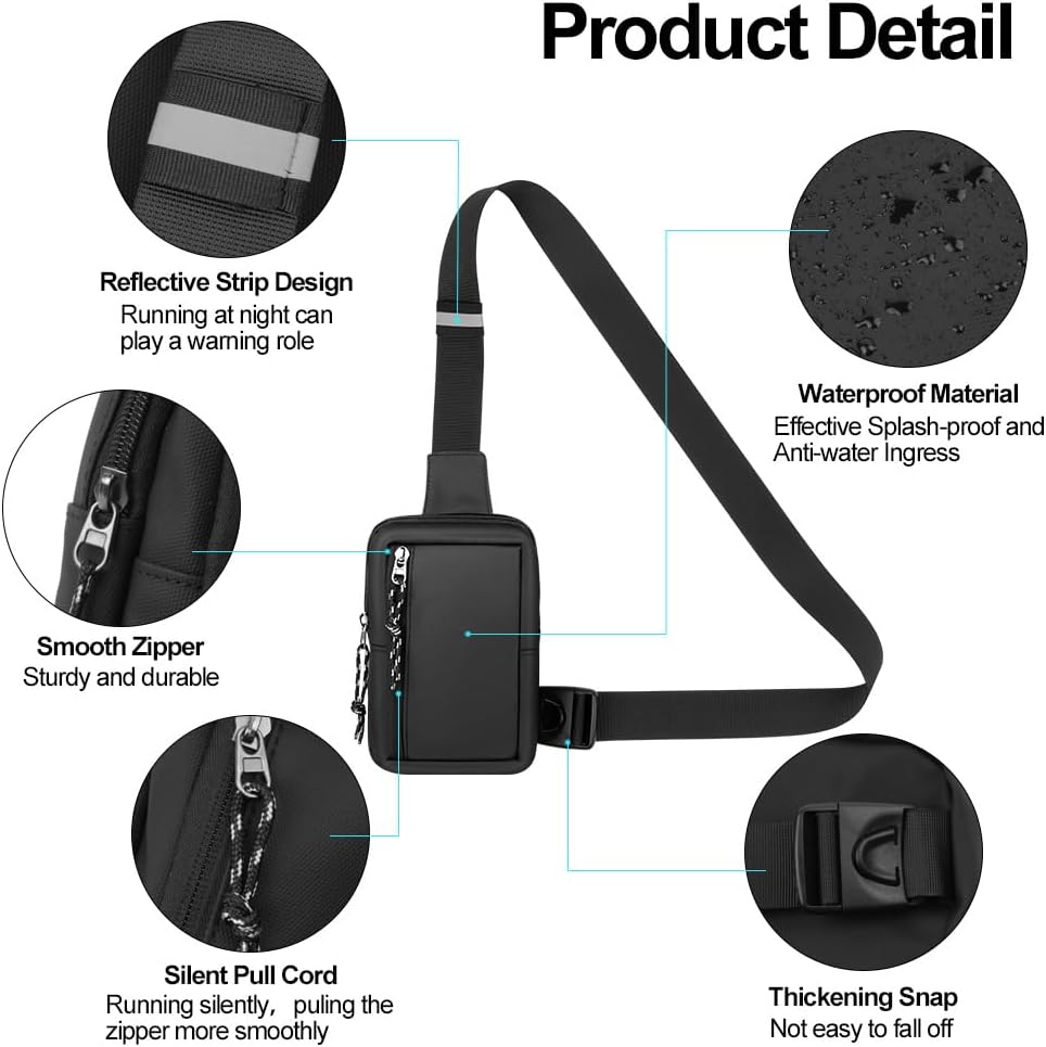 Thumbnail 6 de flintronic Umhängetasche, Sling Chest Crossbody Bag – Wasserdicht, Vielseitig und Tragbar