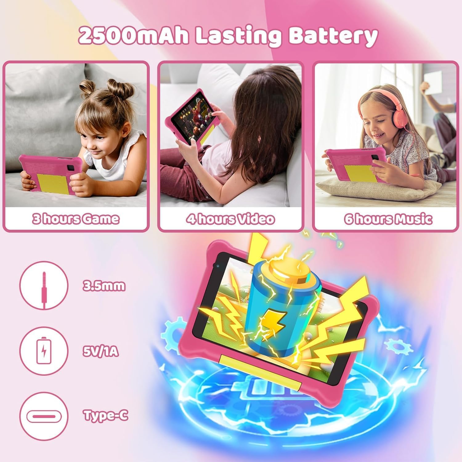 Detalle de Whitedeer Kids Tablet 7 inch Android 13