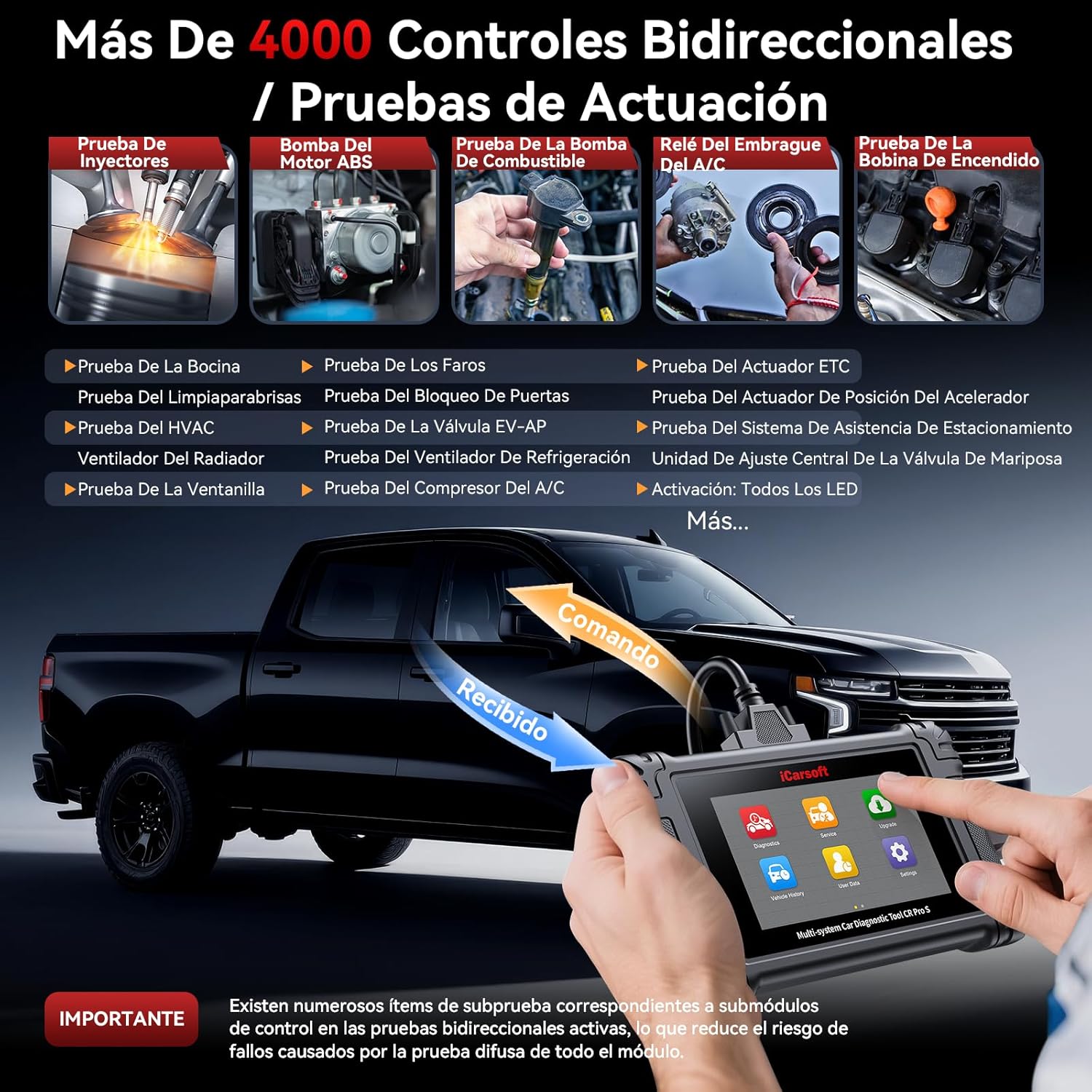 Thumbnail 5 de iCarzone CR Pro S Bidirectional Diagnostic Tool (5-inch touchscreen) for Audi, BMW & VW – 49+ reset services