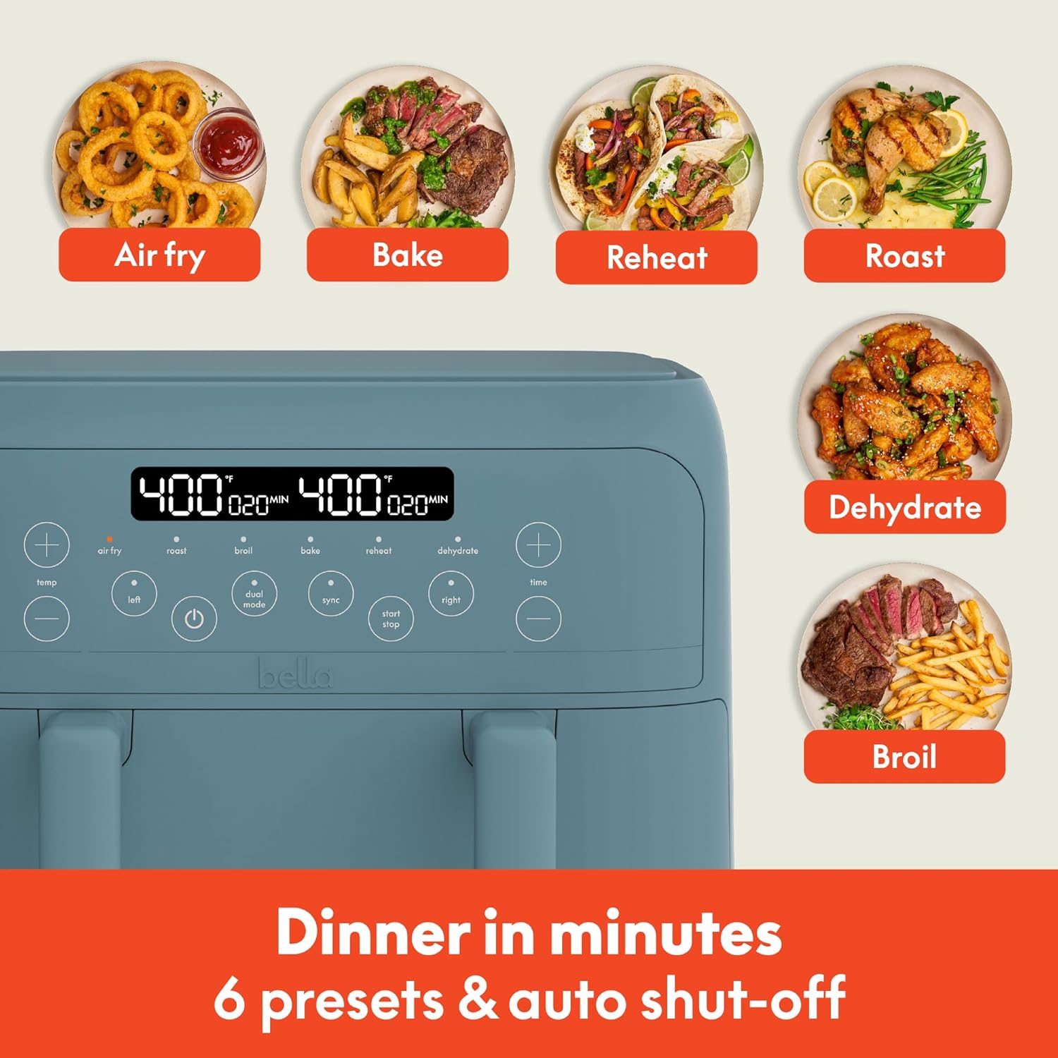 Thumbnail 5 de Bella 4 Qt TriZone Air Fryer