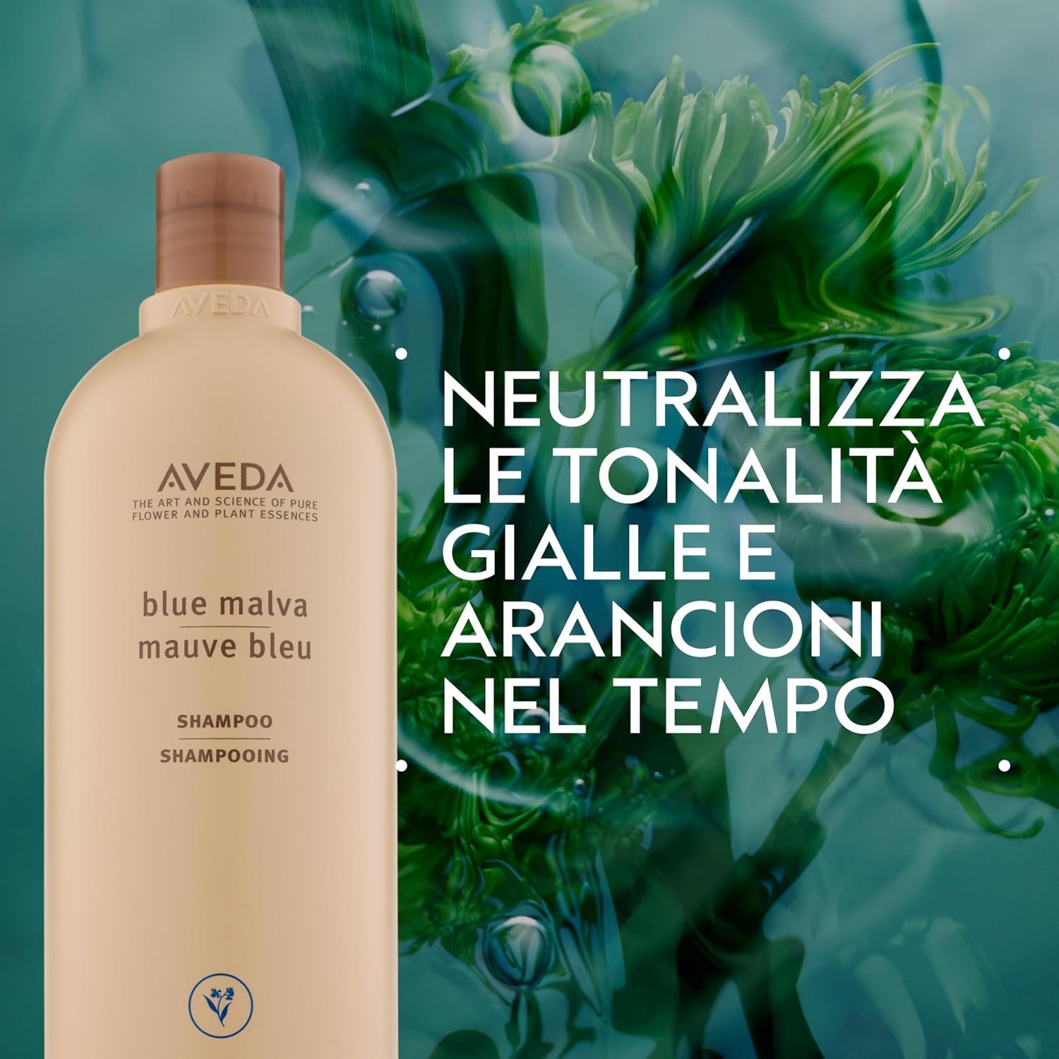 Detalle de Aveda Blue Malva Shampoo – Shampoo viola anti-riflessi per capelli grigi e biondi (1000 ml)