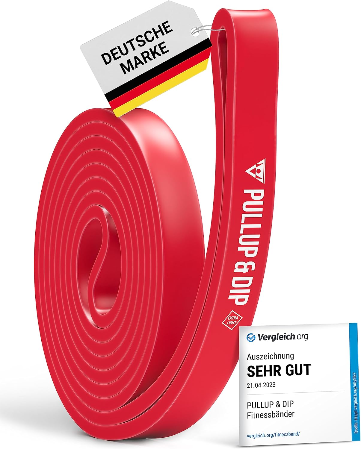 Detalle 2 de PULLUP & DIP Fitnessband Set mit Tasche 4 Stärken