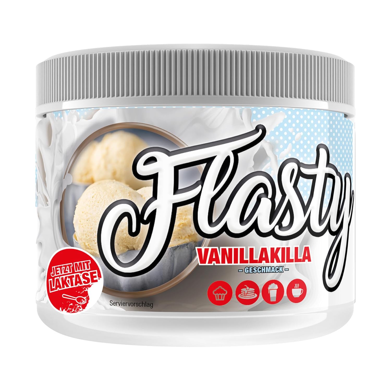 Detalle de sinob Flasty Geschmackspulver Vanille – kalorienarm, glutenfrei und vegan