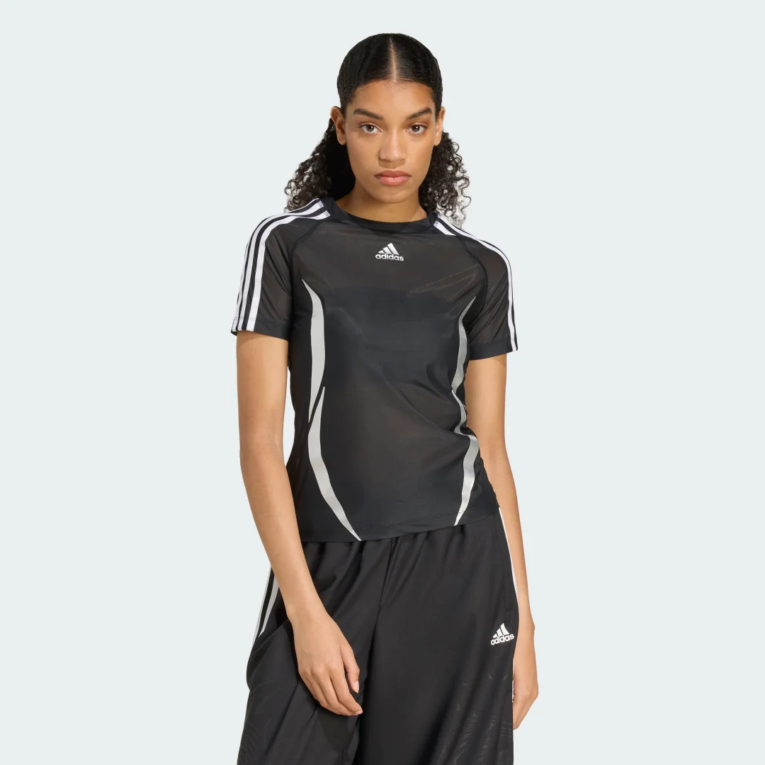 Detalle de Camiseta entallada traslúcida Adilenium Season 4 Teamgeist de Adidas – color negro