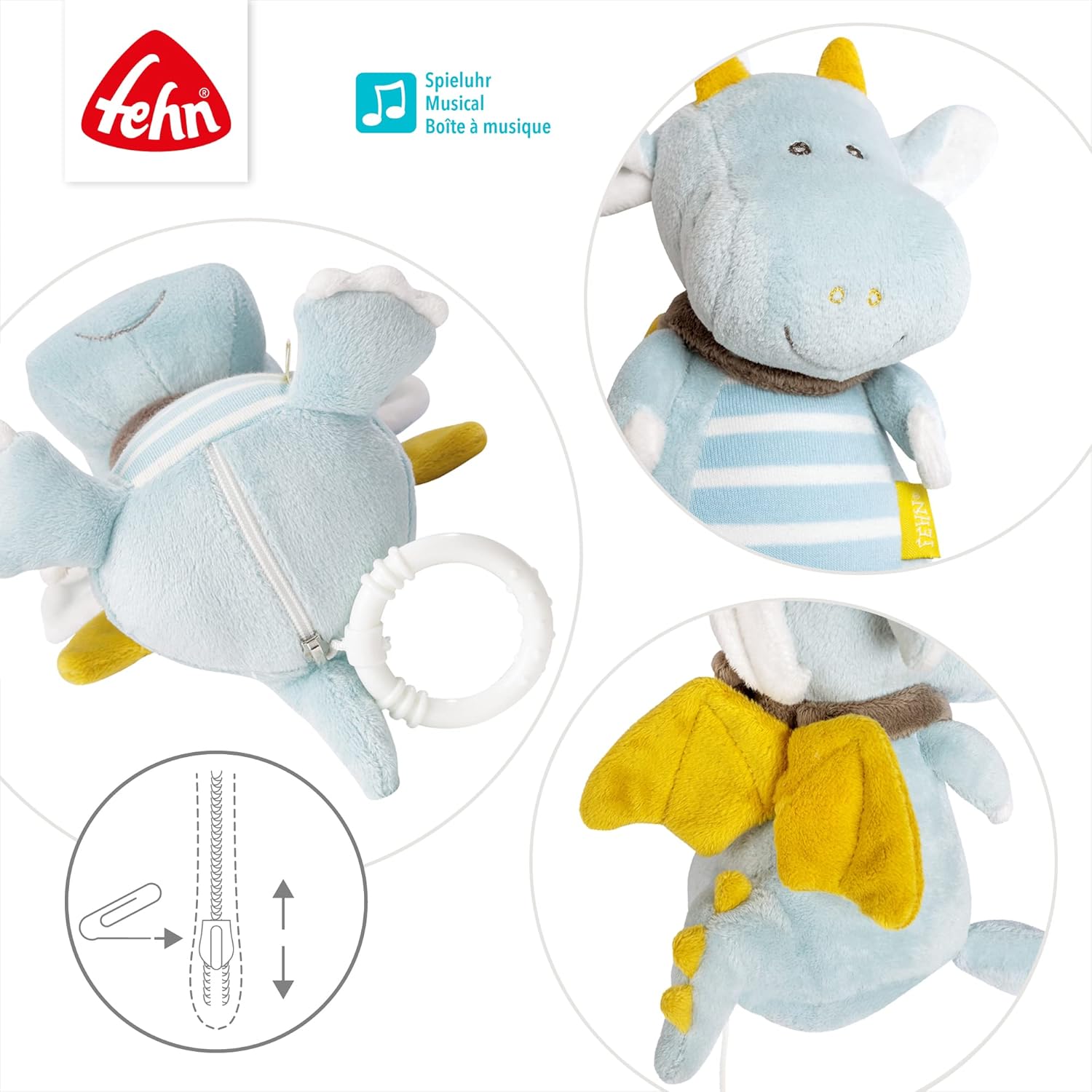 Thumbnail 3 de Fehn boîte à musique dragon – Doudou et Aide à l'endormissement (065015)