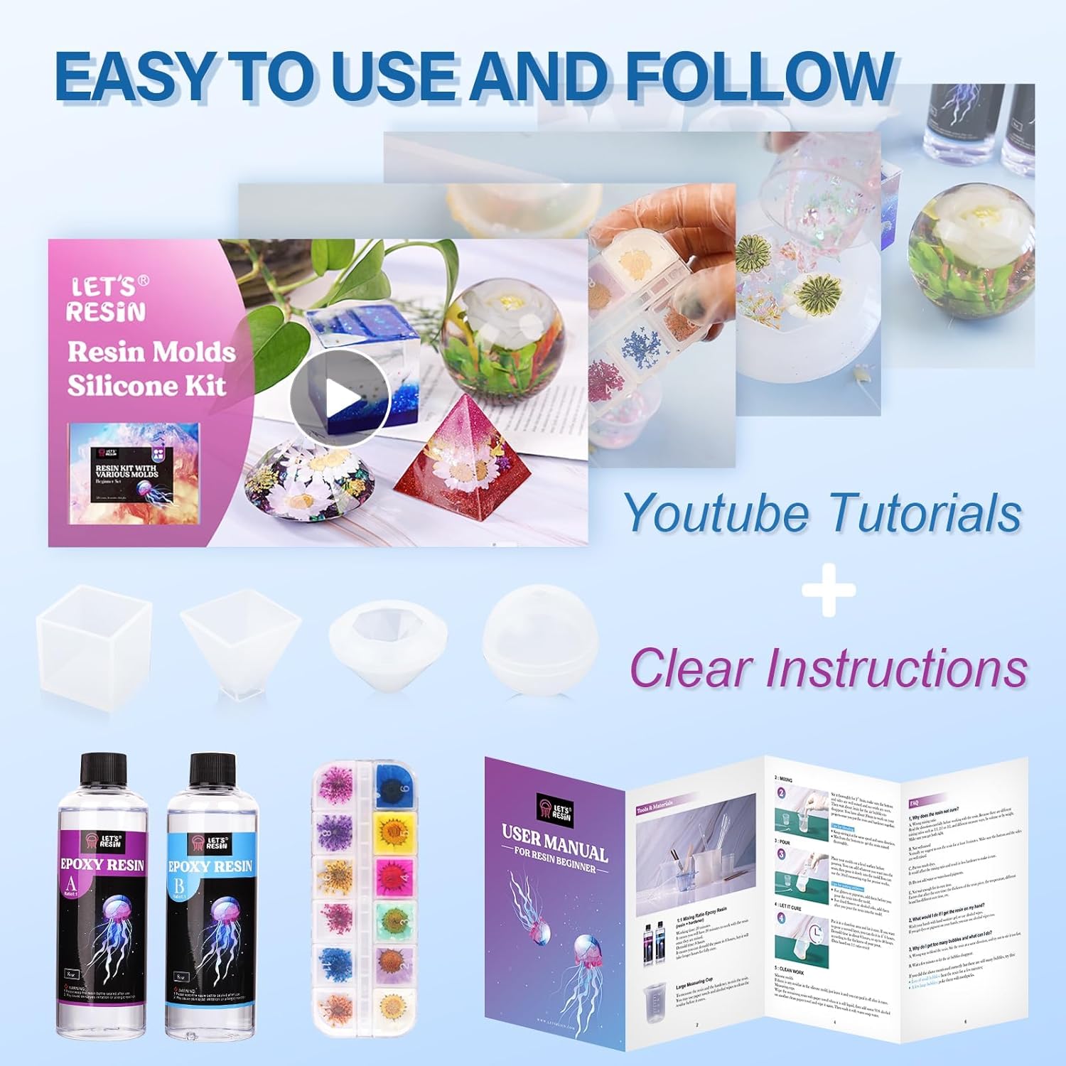 Thumbnail 4 de LET'S RESIN 500ml epoxy resin kit for beginners
