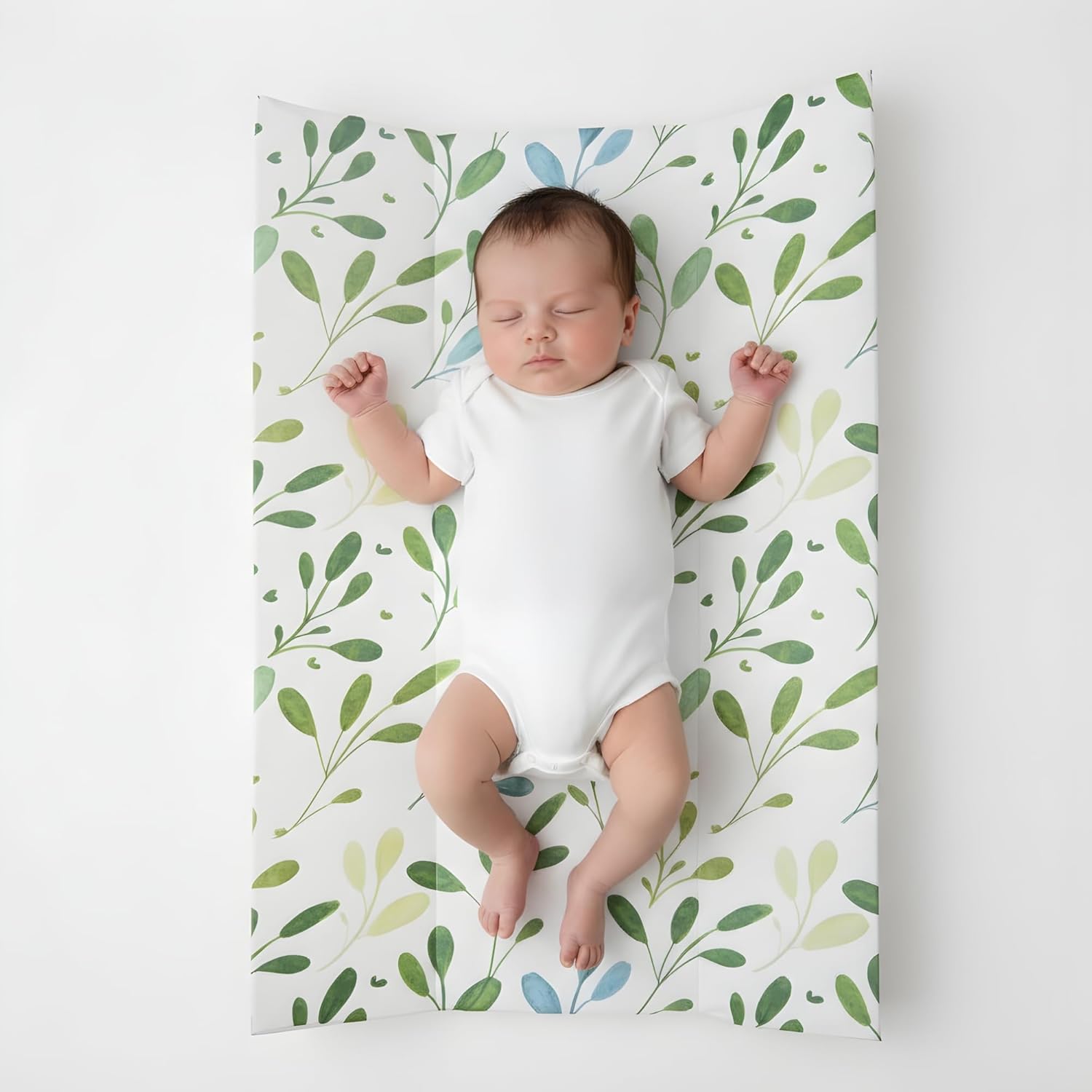 Detalle de Clair de Lune Olive Anti-Roll Wedge Baby Changing Mat 67 x 44 cm